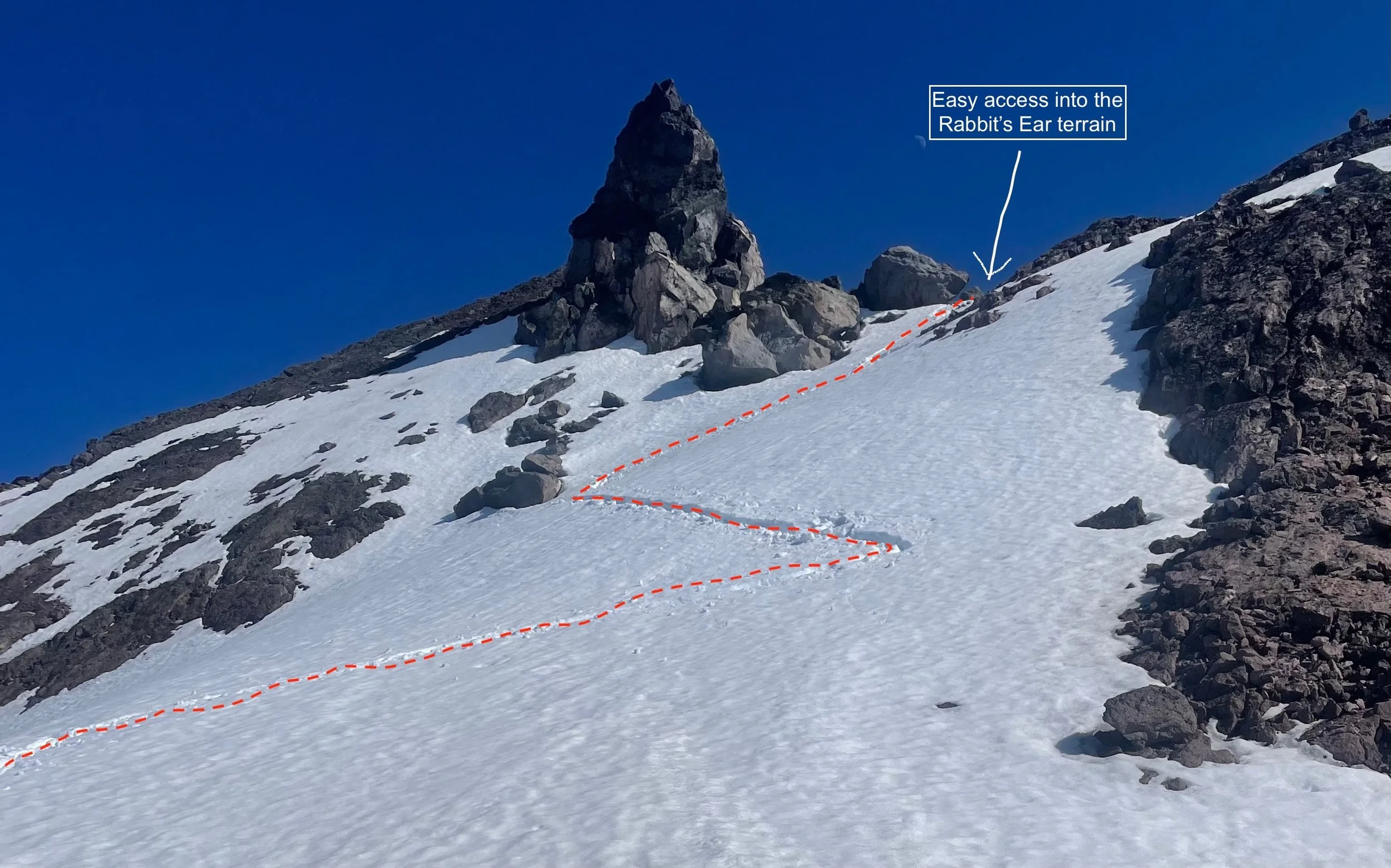   I find this notch before the Rabbit Ears to be the best place to cross.  