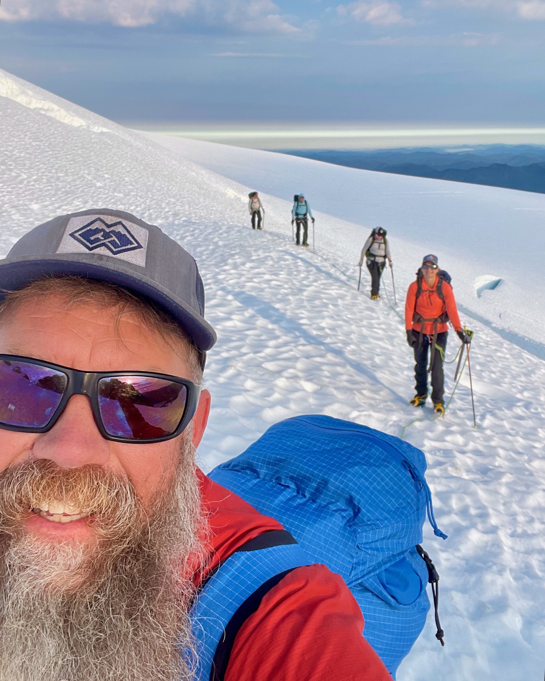   Crossing the upper Blue Glacier  