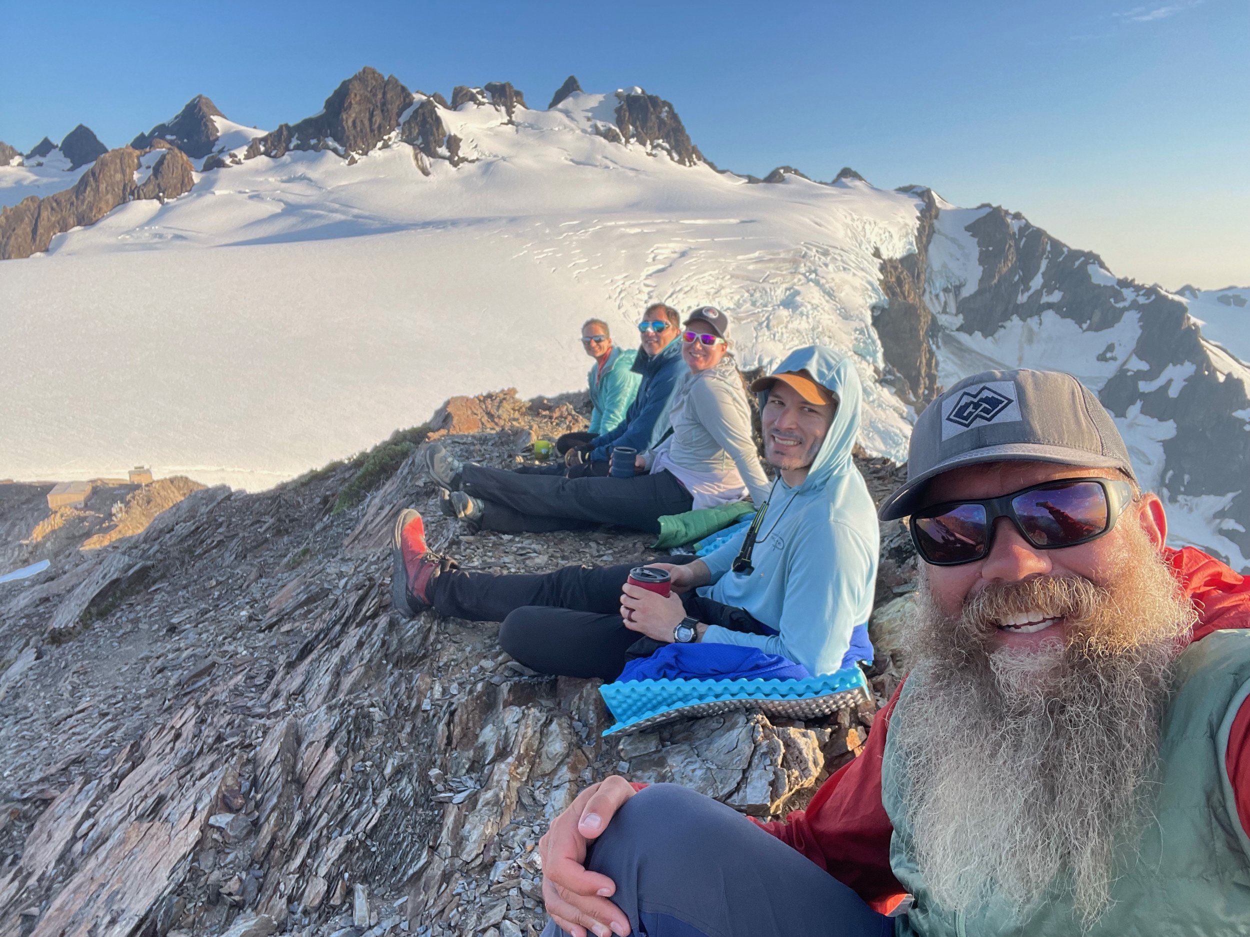   Enjoying the view of our work from the summit of Panic Peak.  