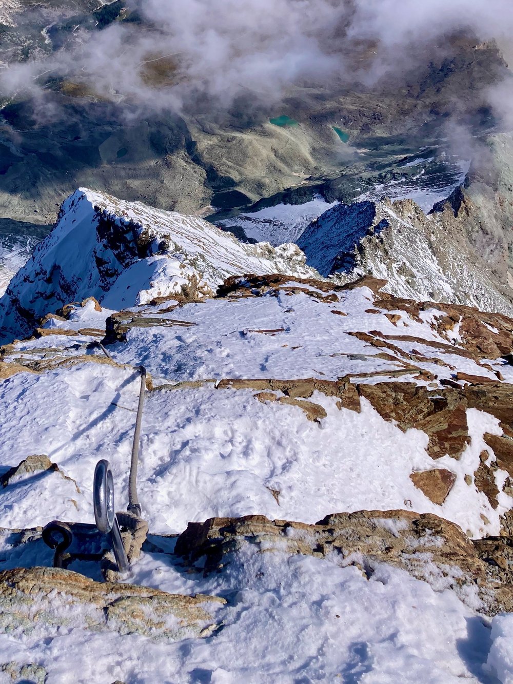 Looking back down to Hörnligrat