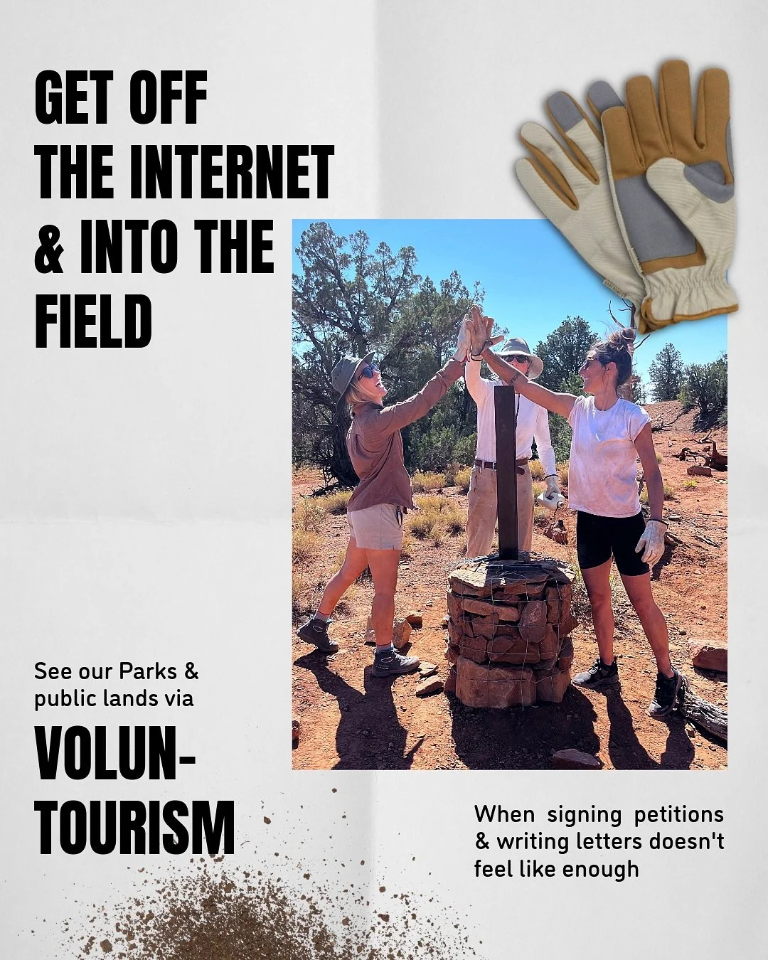 Connecting with, and better understanding, our National Parks and public lands through volunteer projects has changed us. 

Now, more than ever, it&rsquo;s important to get out and be reminded of what we&rsquo;re fighting to protect! 

This year, we&