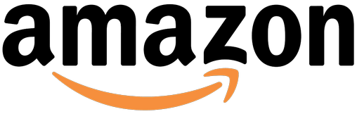 Amazon logo on a black background