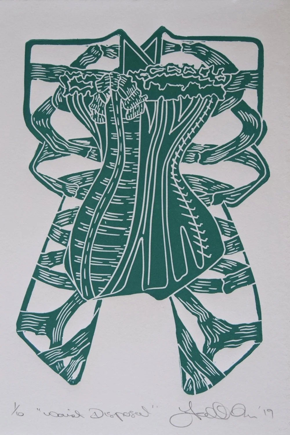 Faith Thomas - Waist Disposal - Linocut