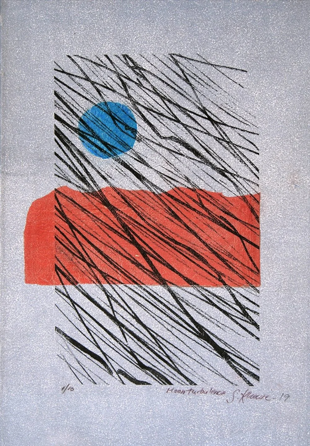 Susanne Khouri - Moon Turbulence - Aquatint, chine colle, screen print