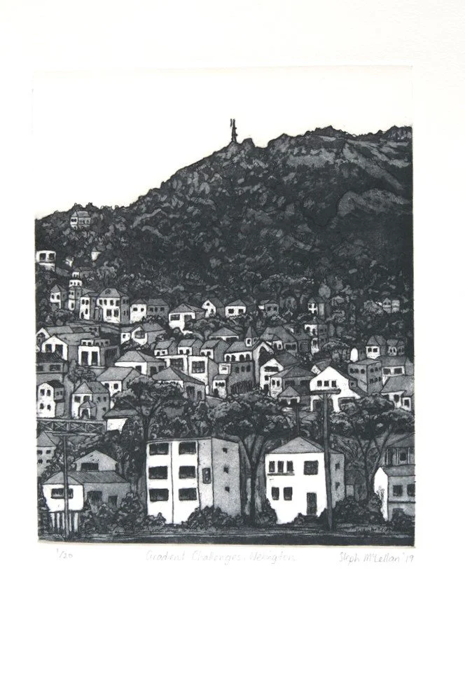 Steph Mclellan - Gradient Challenges, Wellington - Etching /aquatint