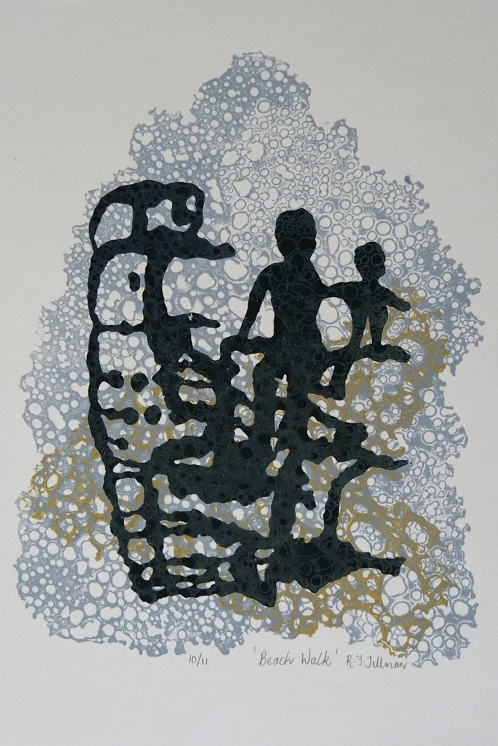 Robyn Tillman - Beach Walk - Mono - Linocut