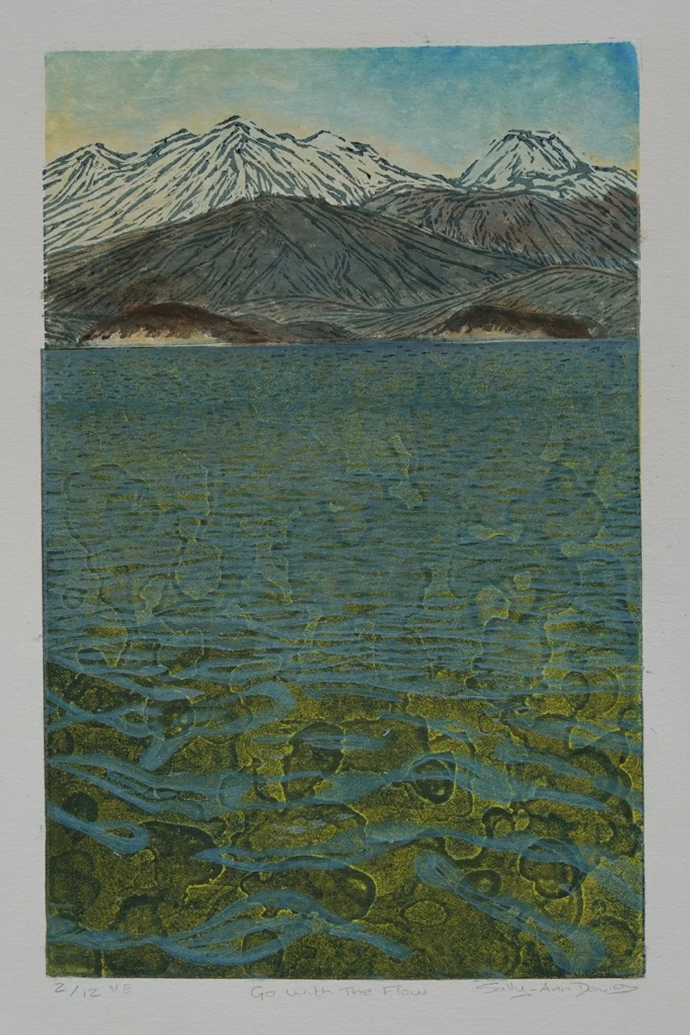Sally-Ann Davies - Go with the fFow - Woodcut/monoprint