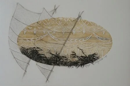Kirsty White - Voyage - Drypoint etching and woodblock relief