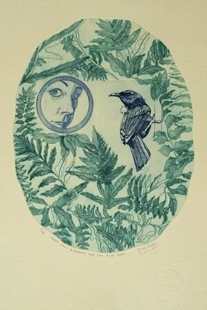 Kathy Reilly - Don’t Call a Parson for the Blue Bird - Etching