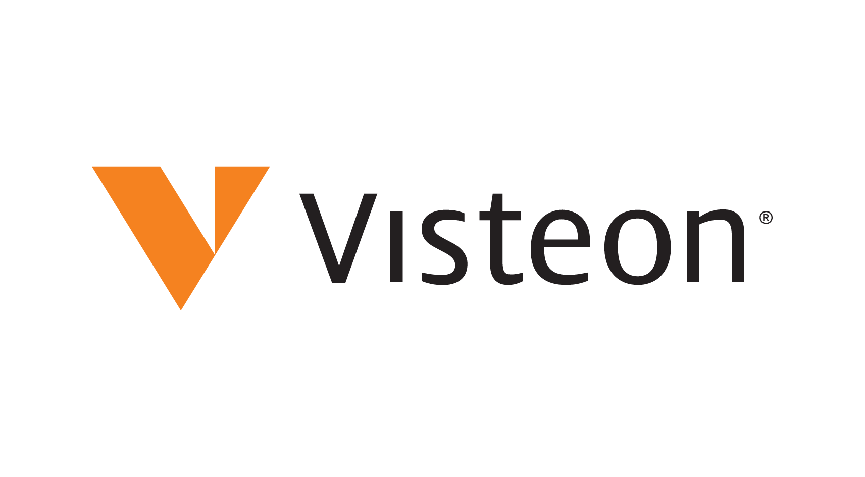 Visteon logo with an orange V icon and black text