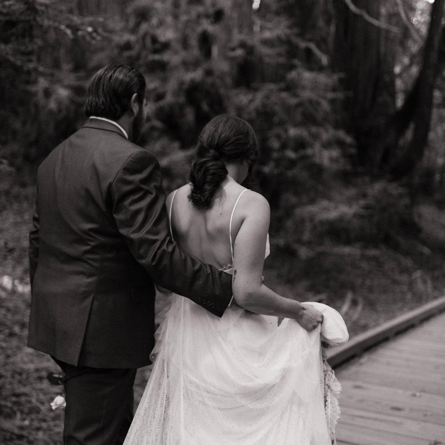 A private stroll among towering redwoods&mdash; the perfect setting for A &amp; K's intimate wedding. They had time to soak it all in and recharge before joining their guests for dinner.

mgmt // @mollyanne.events 
photo // @illyfranks 
venue // @mui