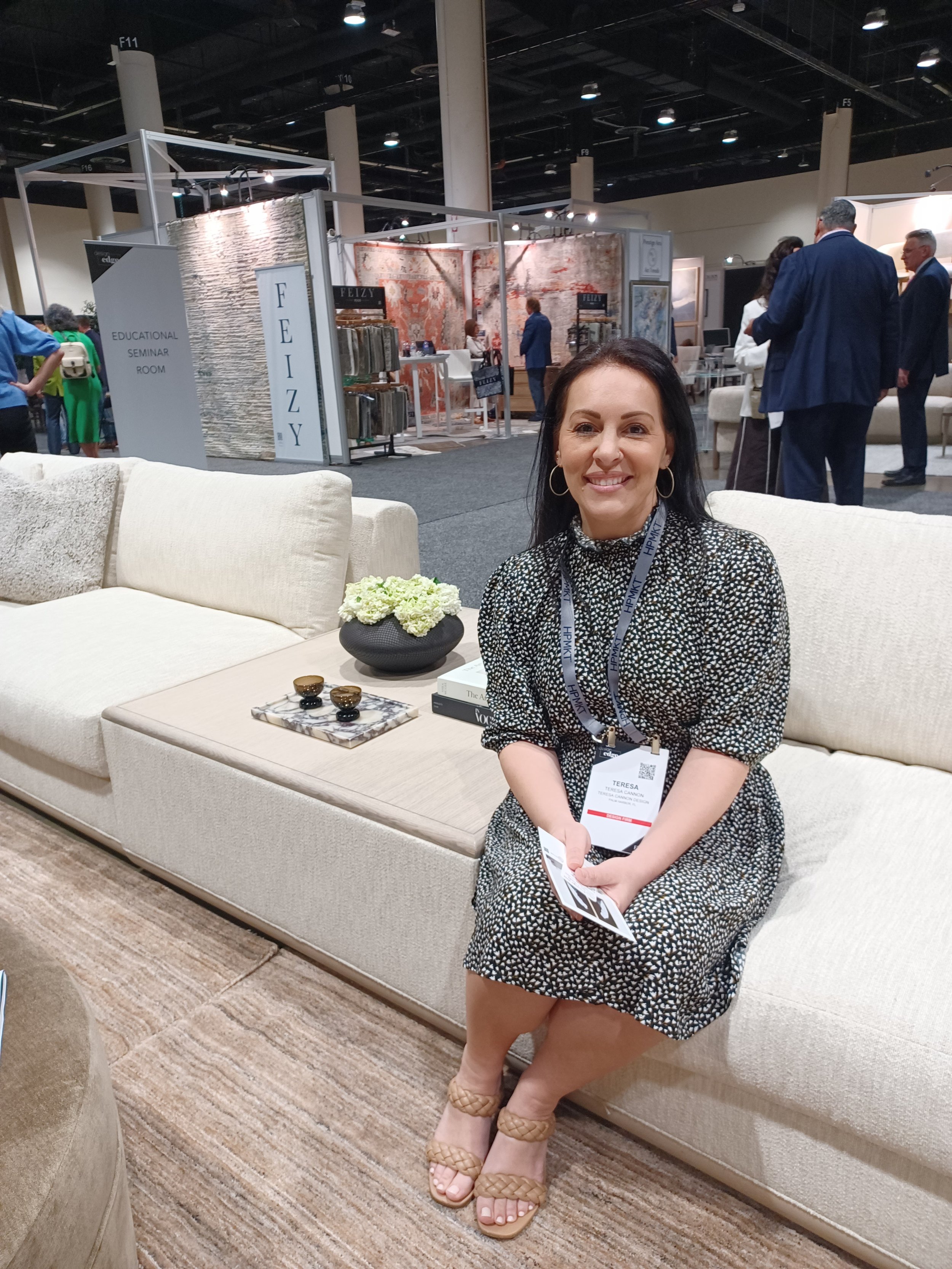 Teresa Cannon, Tampa Bay interior designer, at an Orlando furniture trade show