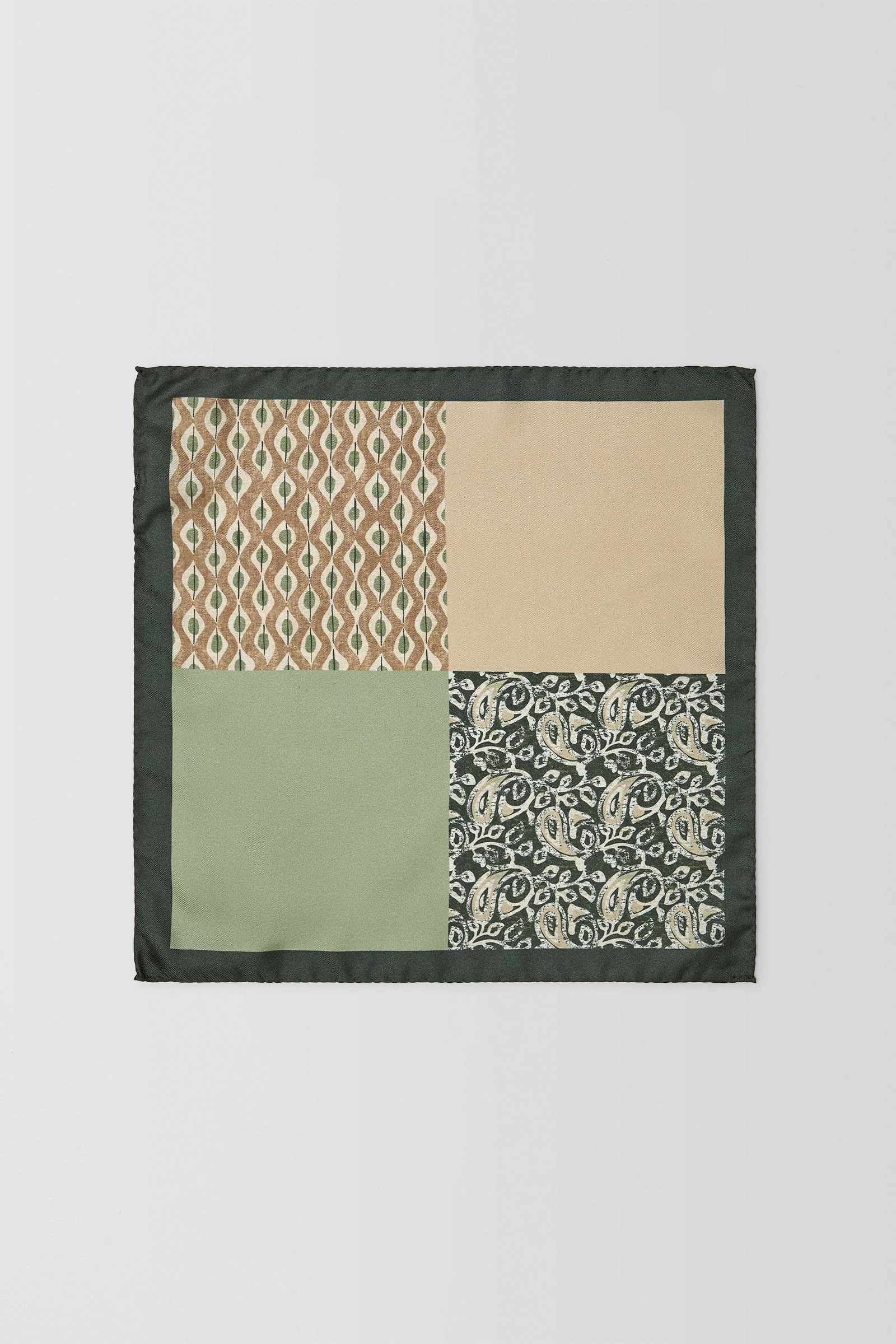  Painted 4-Way Pocket Square  
 PJAW100019 Olive 