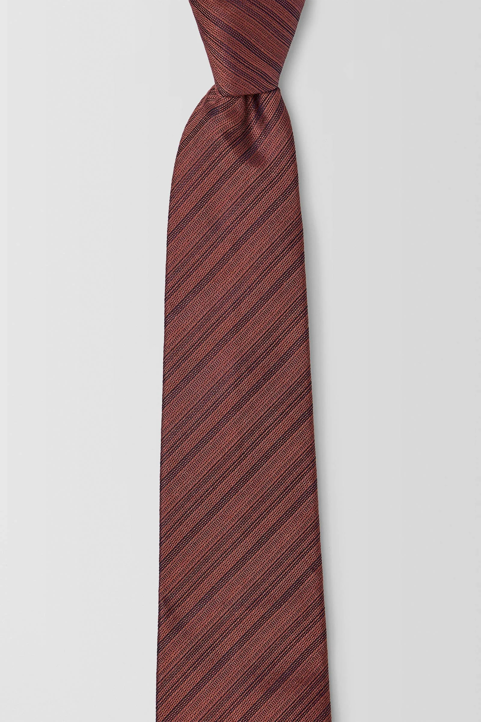  Bamboo Stripe 7.5cm Tie  
 PJAW100010 Rust 