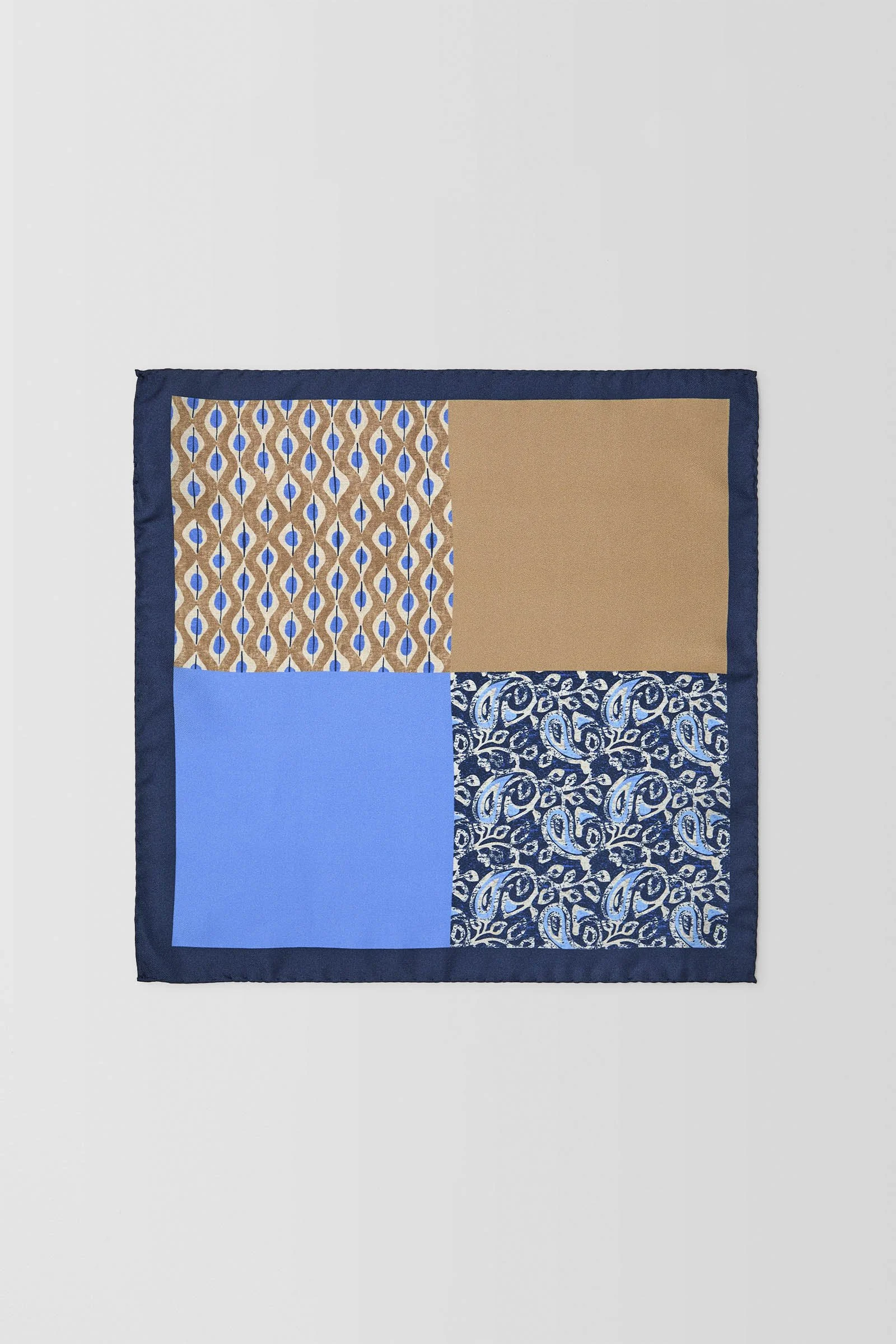  Painted 4-Way Pocket Square  
 PJAW100019 Blue 