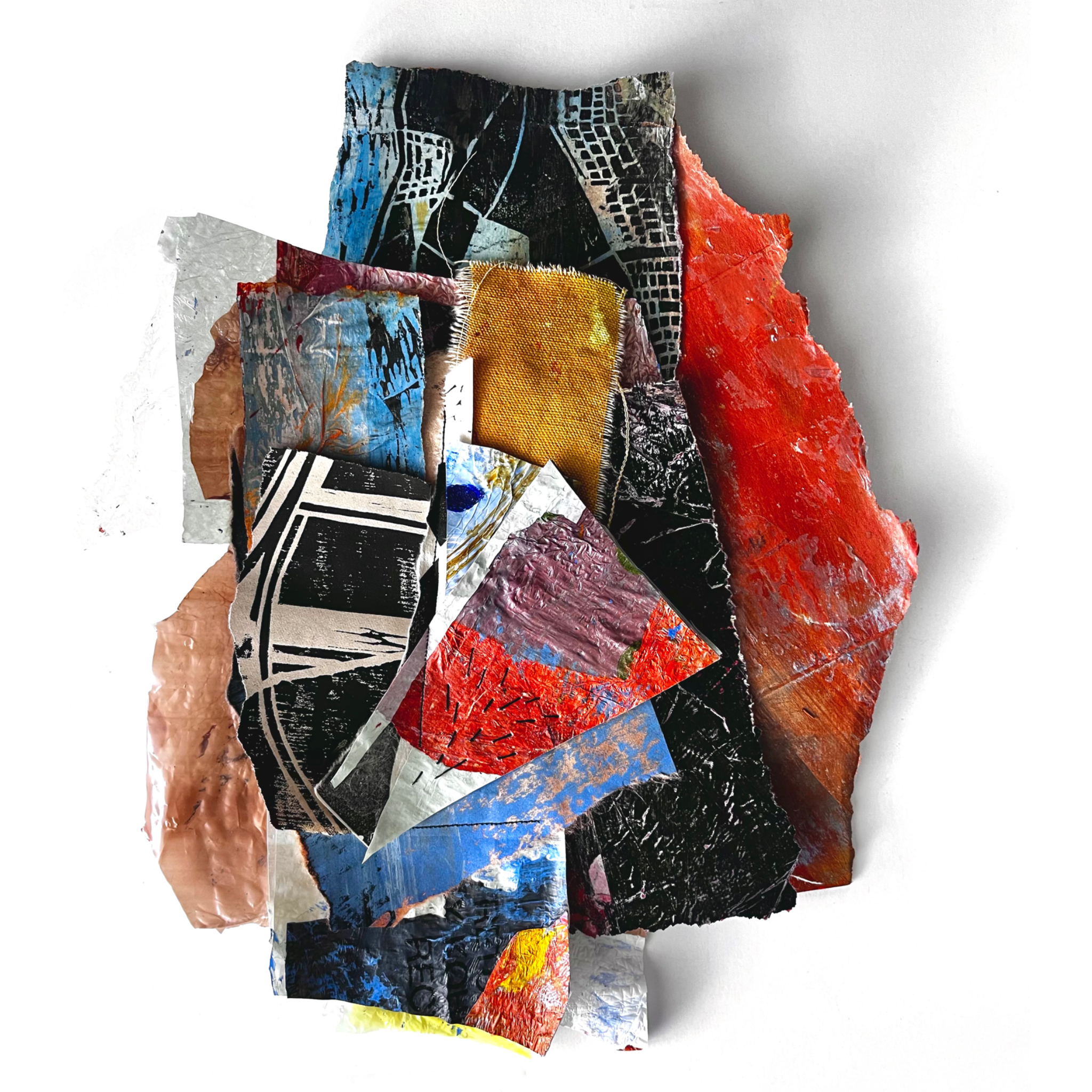 Discarded Origins,
Relief print and mixed media,
6” x 9”,
2024