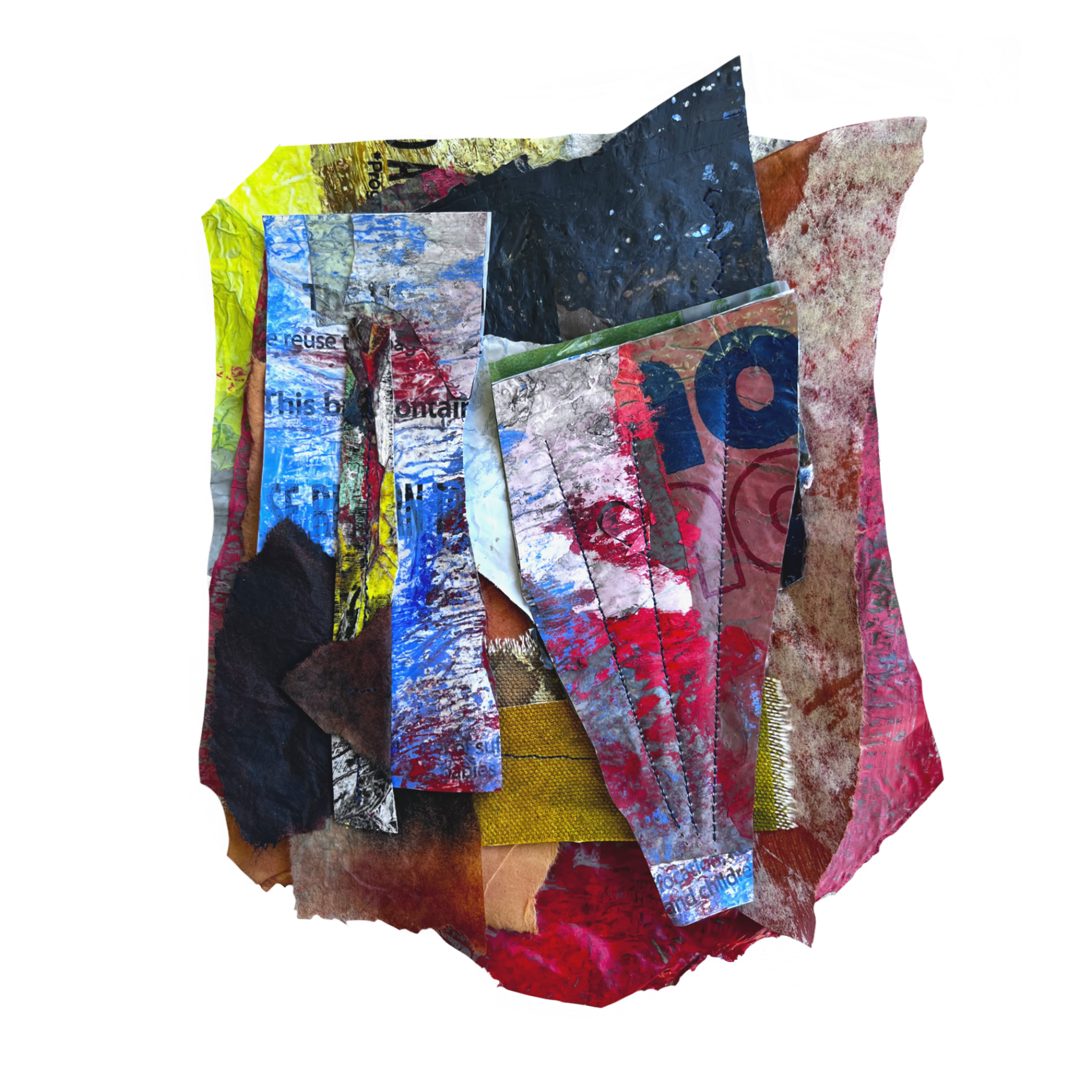 Made Up of Plastic,
Mixed media with found objects,
6” x 9”,
2024