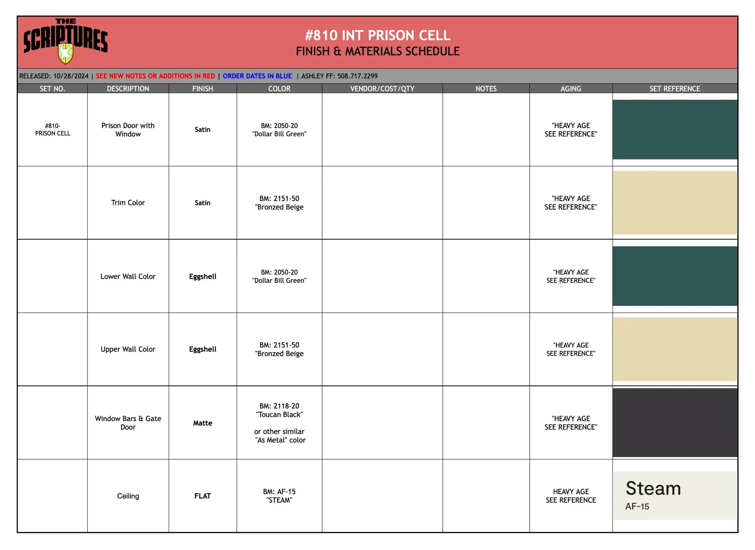 Paint Schedule