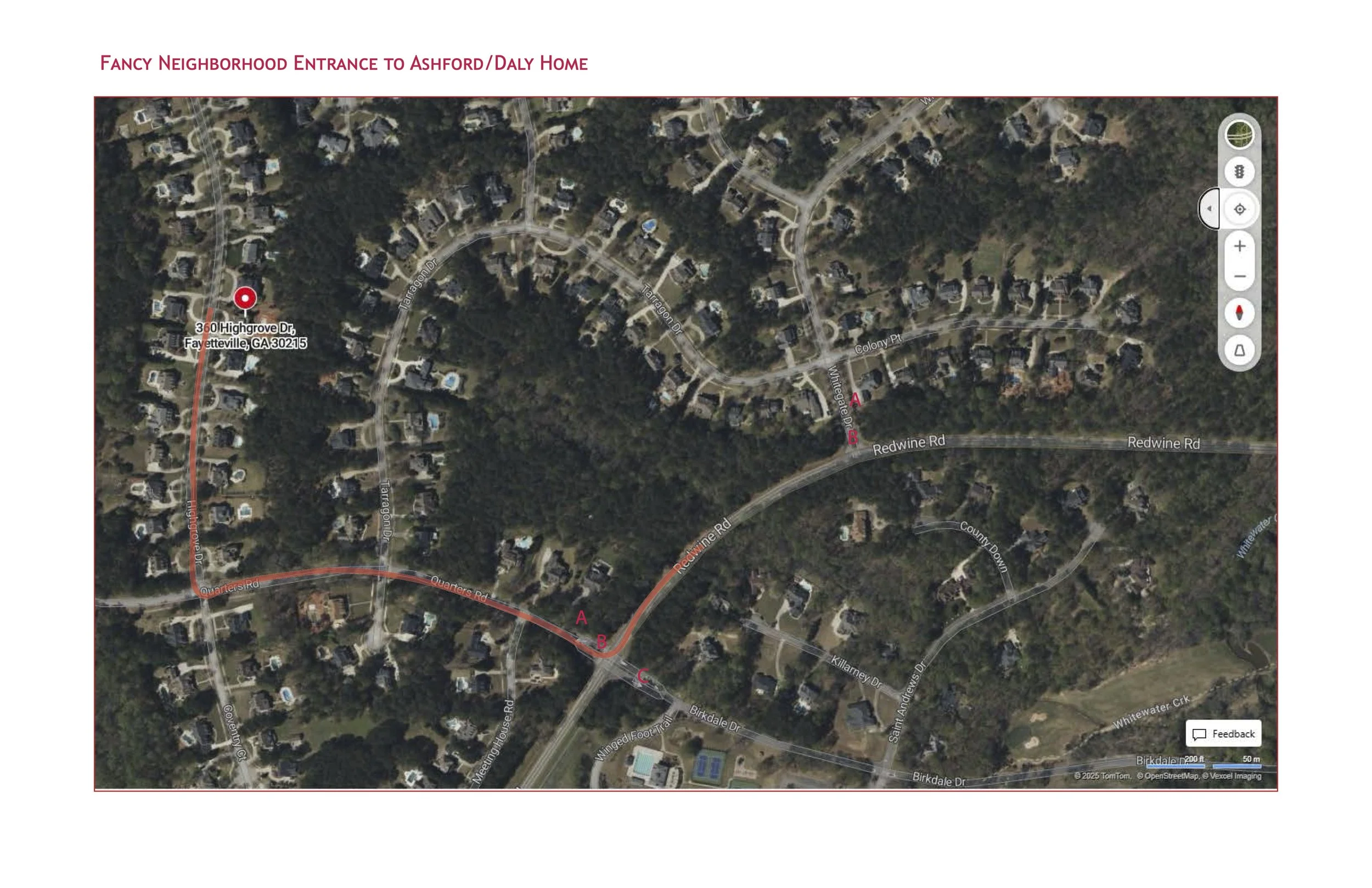 Map from entrance to home 