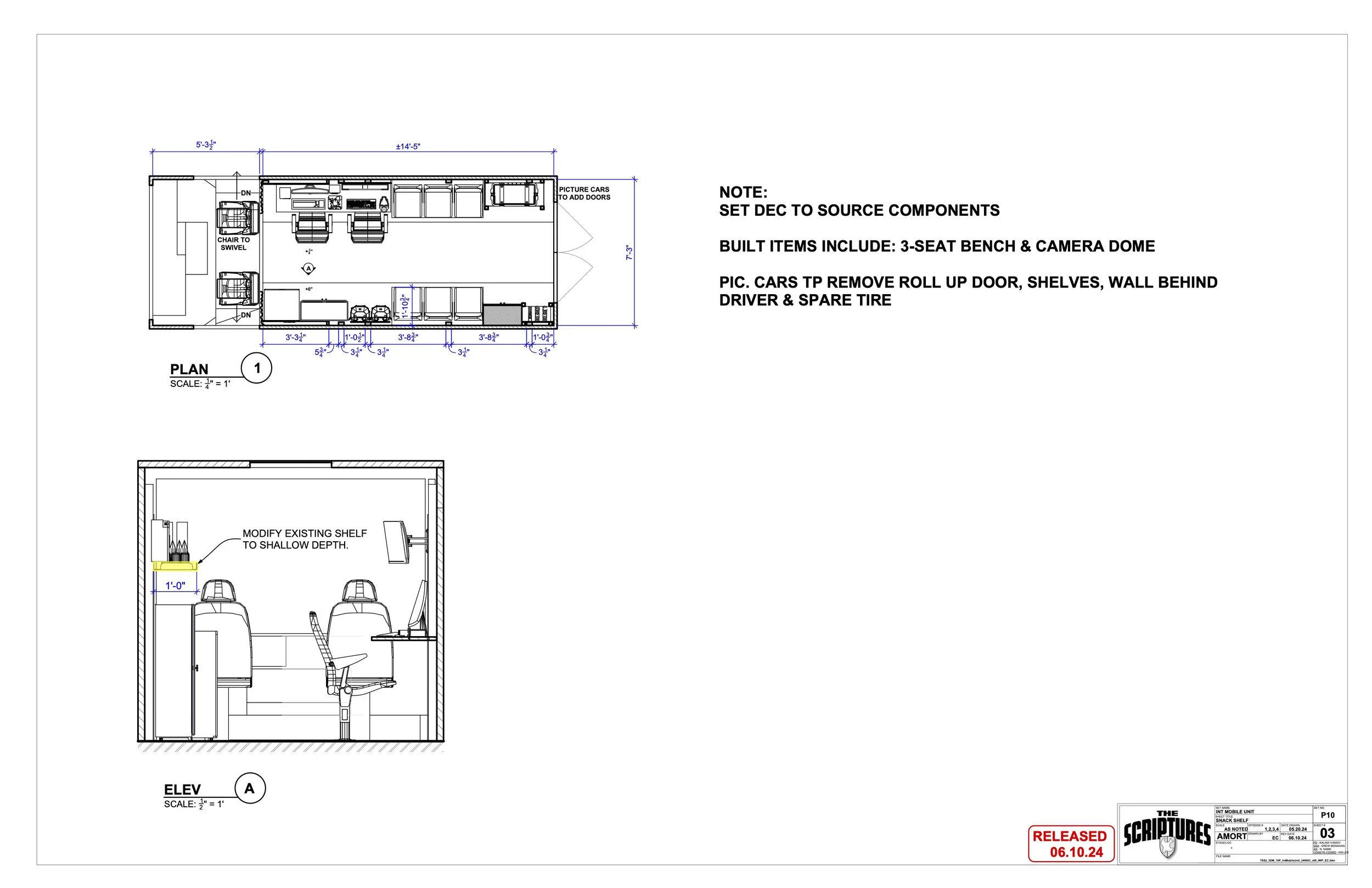 Mobile Unit - shelf adjustment note