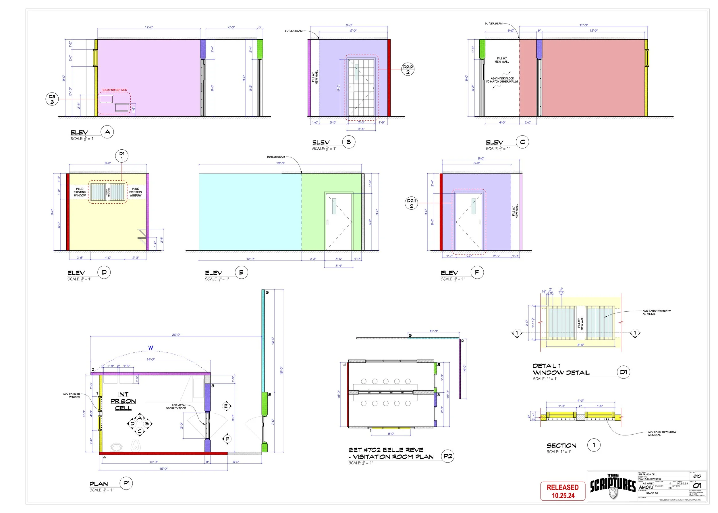 Set designed with repurposed walls (drafted by Enna Chow)