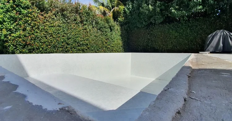 Fully tiled pool ready for water