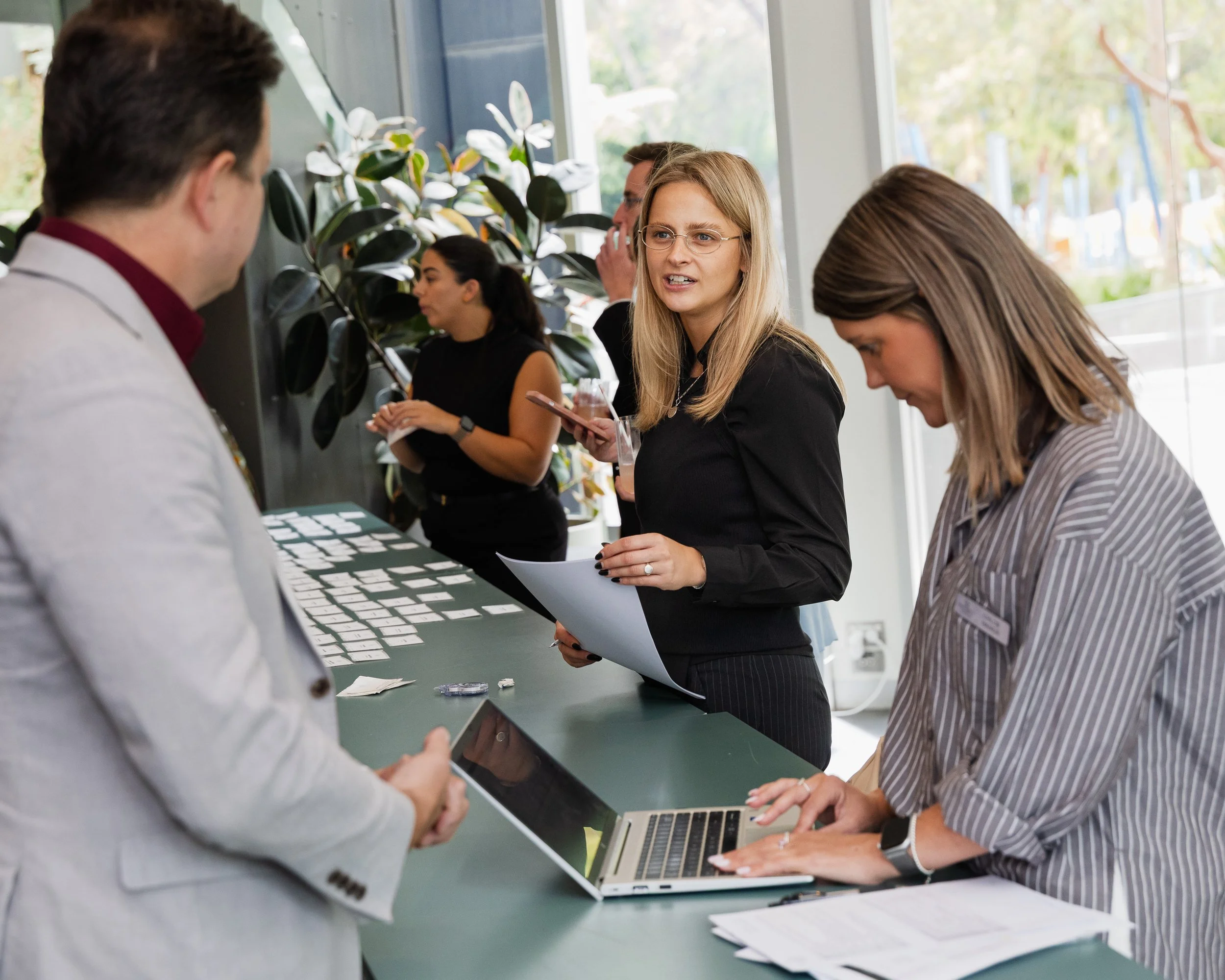 Guest registration in the spacious welcome foyer at Zinc at Fed Square. Melbourne conference and exhibition space. 