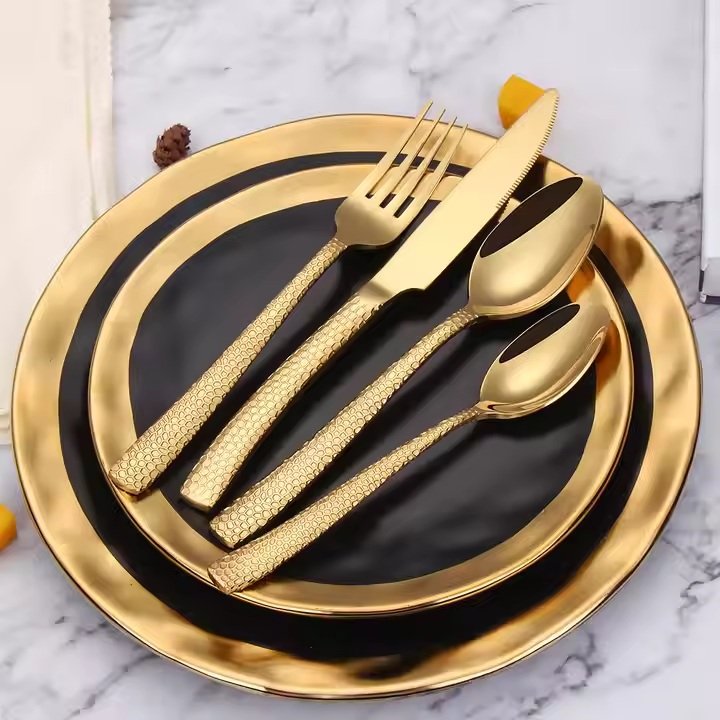 Elita Inovations 24-Piece Hammered Flatware Set