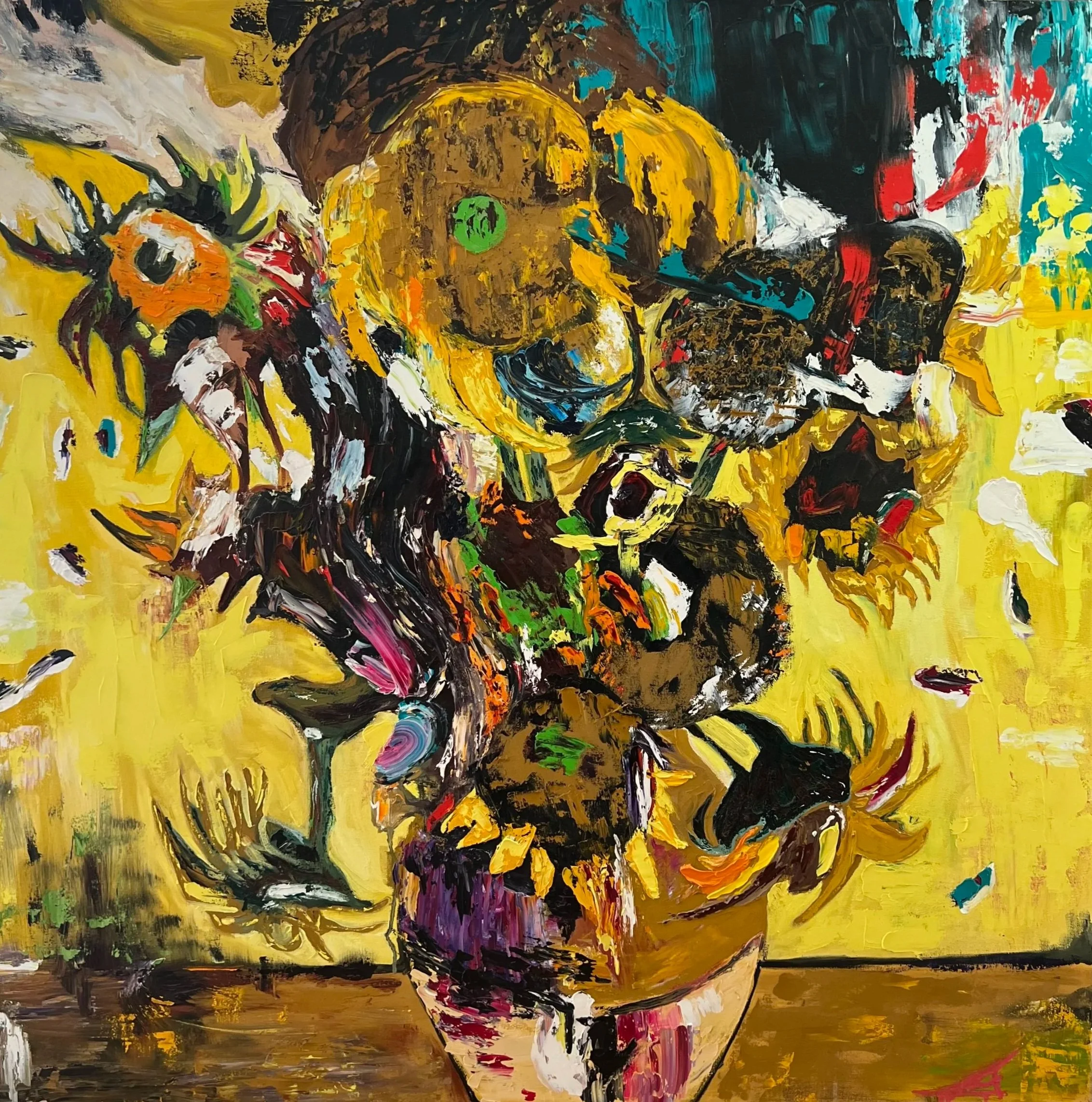 Vase with Sunflowers