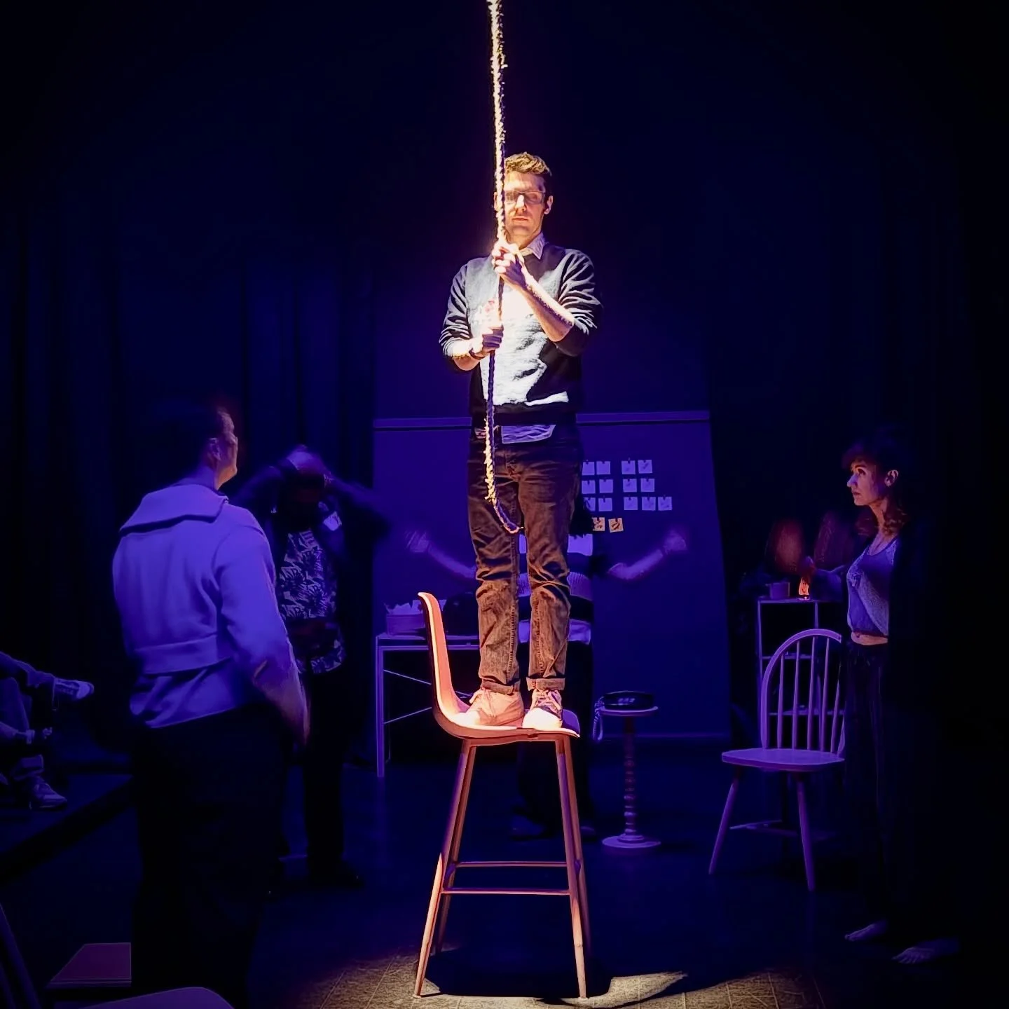 Only 4 performances of YOKE LEFT! 
⭐️ Thursday, March 5th through Sunday, March 8th ⭐️
Seats are selling fast, so be sure to get your tickets NOW!
🎟️ LINK IN BIO 🎟️

YOKE is a dark comedy about five strangers who gather for a weekend wellness retre