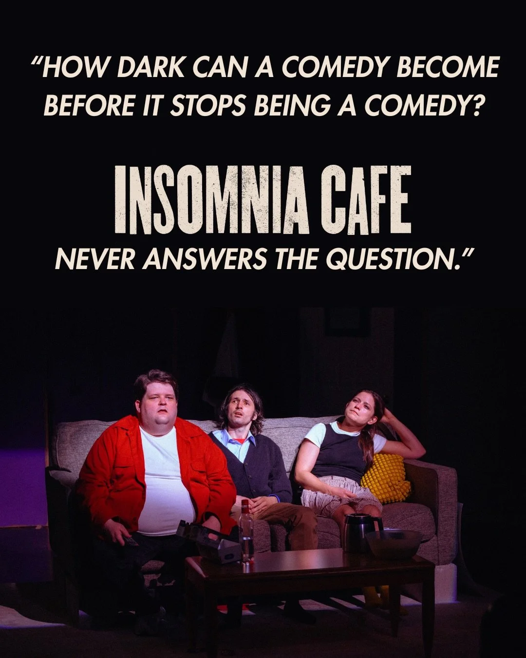 🤩 INSOMNIA CAFE reviews are rolling IN! 🔥🛋️

&ldquo;A play that begs the question: How Dark Is Too Dark? Find out thru June 13th, 2026.&rdquo;

To read Sabrina Wallace&rsquo;s full Broadway World article, check the link in our bio. 🔥👀

Last chan