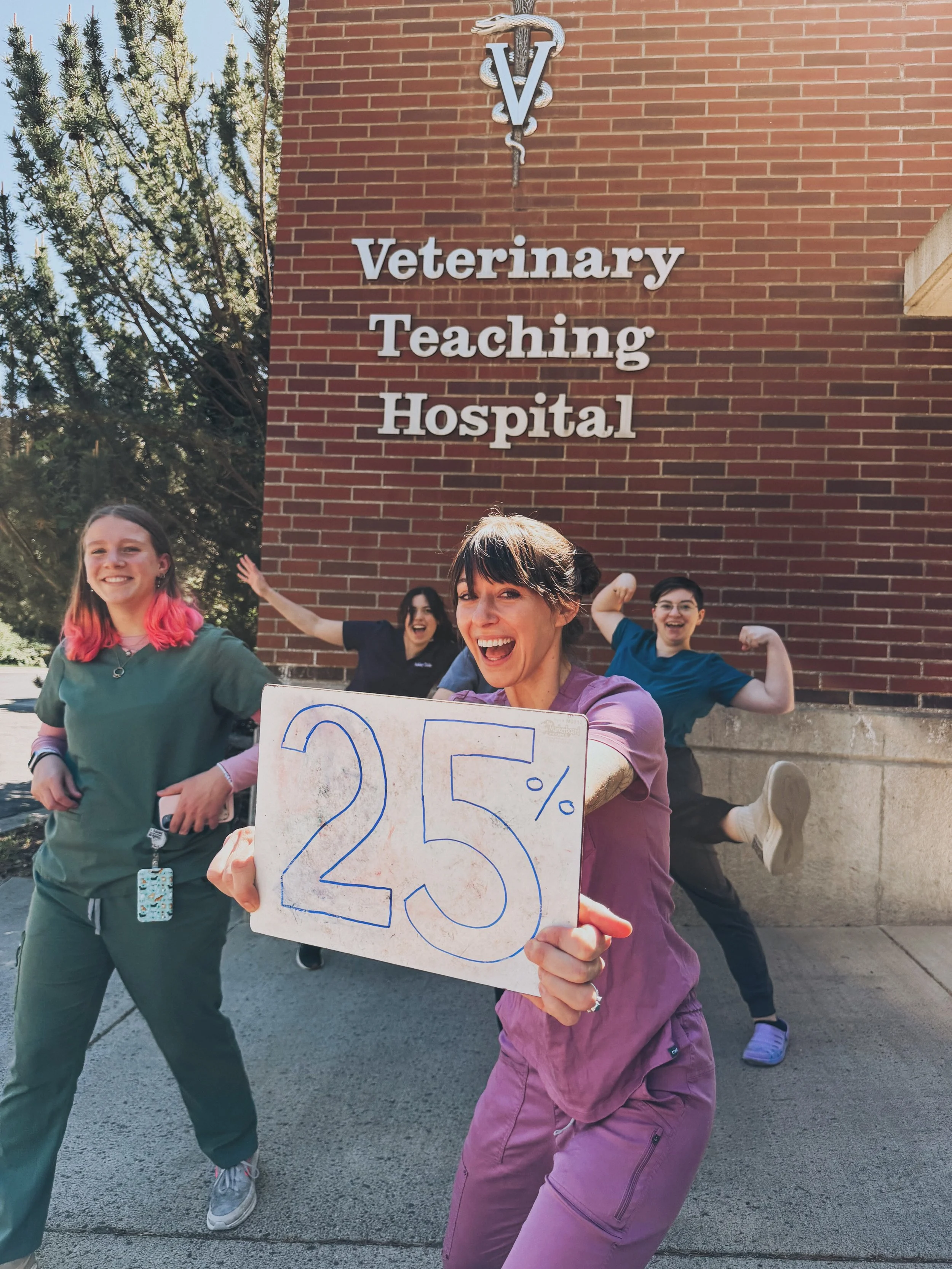 And just like that, we are 25% DVM 🩺

This year was such a wild ride.. and it kept that theme going til the last minute by Canvas crashing during the middle of our large animal nutrition final 🤣🤦&zwj;♀️ SWIPE for that one.

Eventually we all gave 