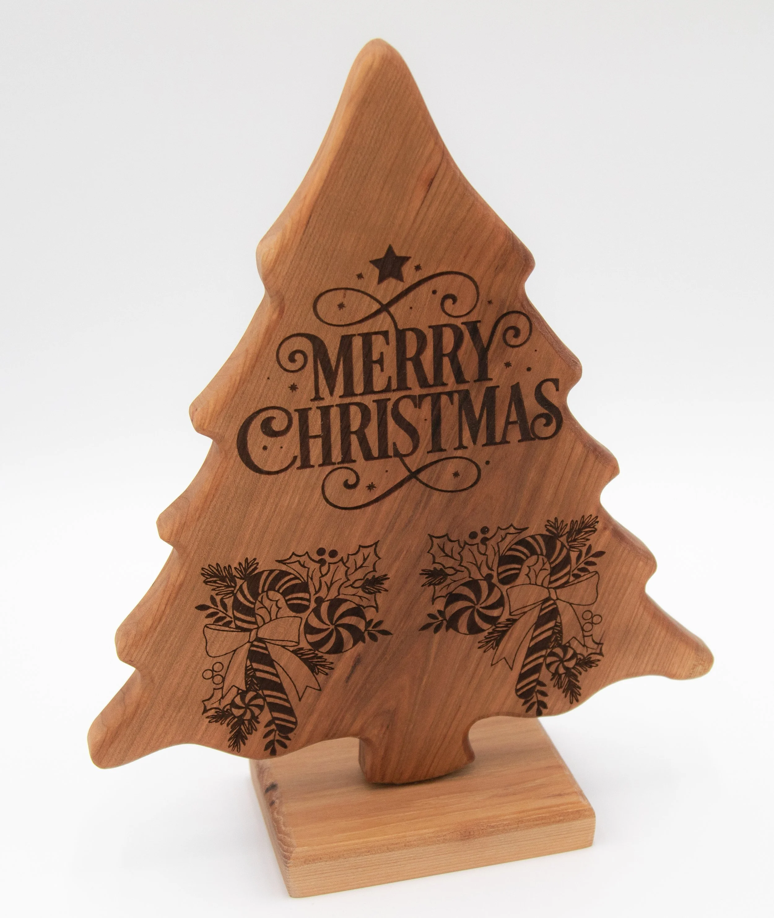 Cherrywood Engraved Christmas Trees