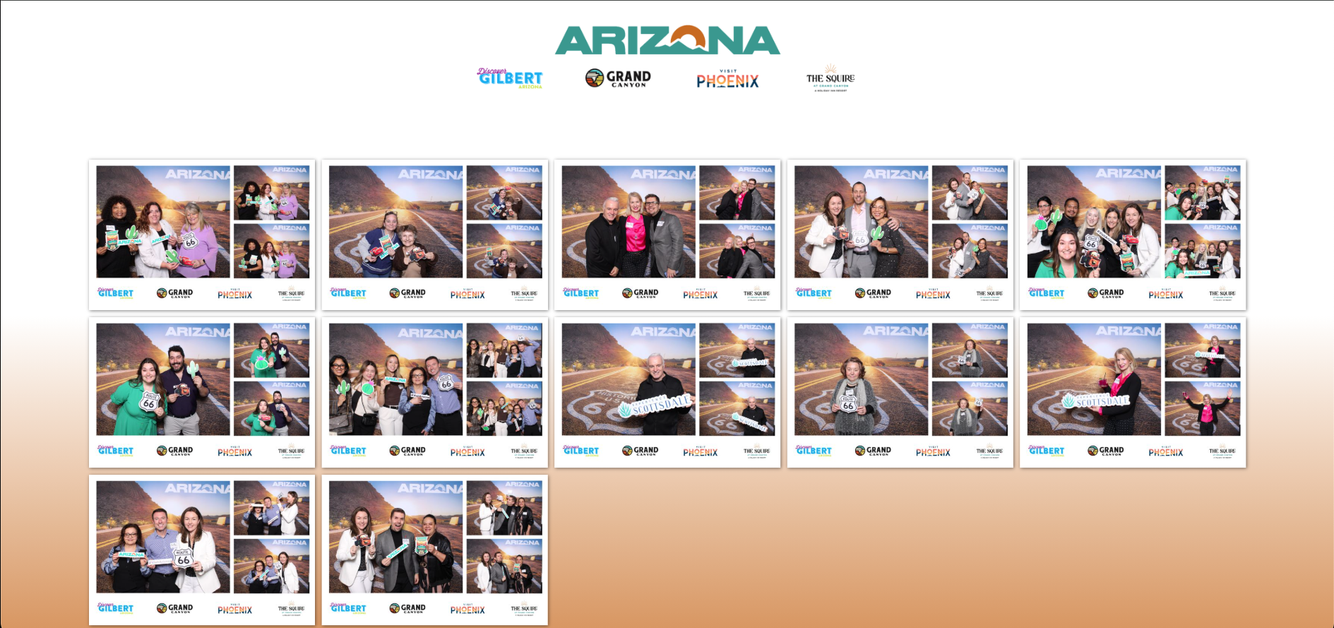 Branded photo booth digital gallery for corporate event activation in Toronto - Visit Arizona