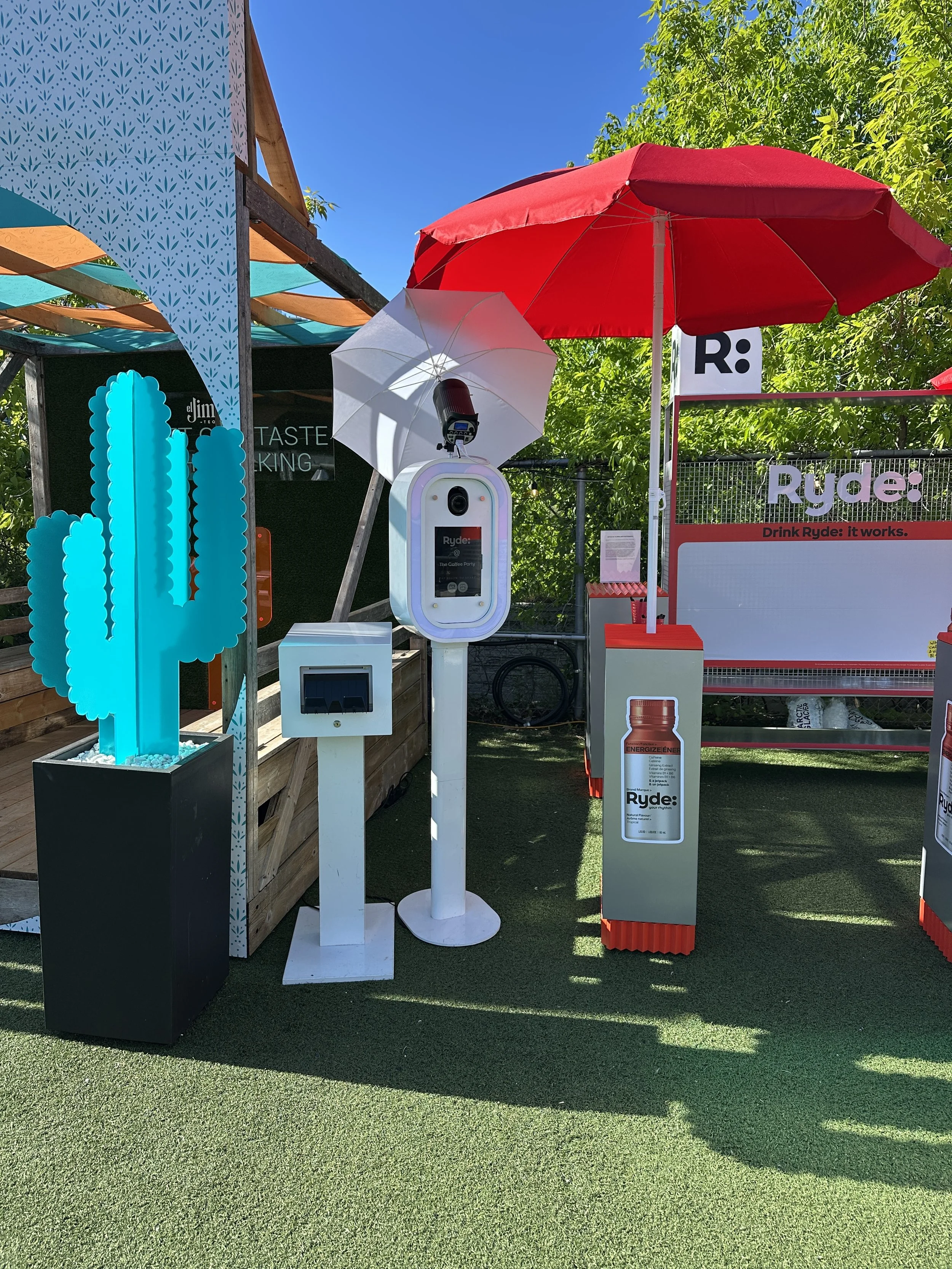 Branded photo booth setup for corporate activation at The Coffee Party Toronto