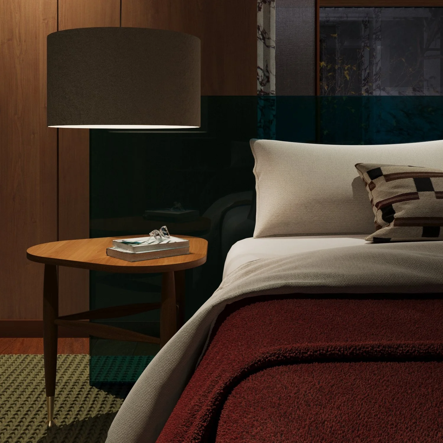  Mid-Century Modern Walnut Side Table by Mersman