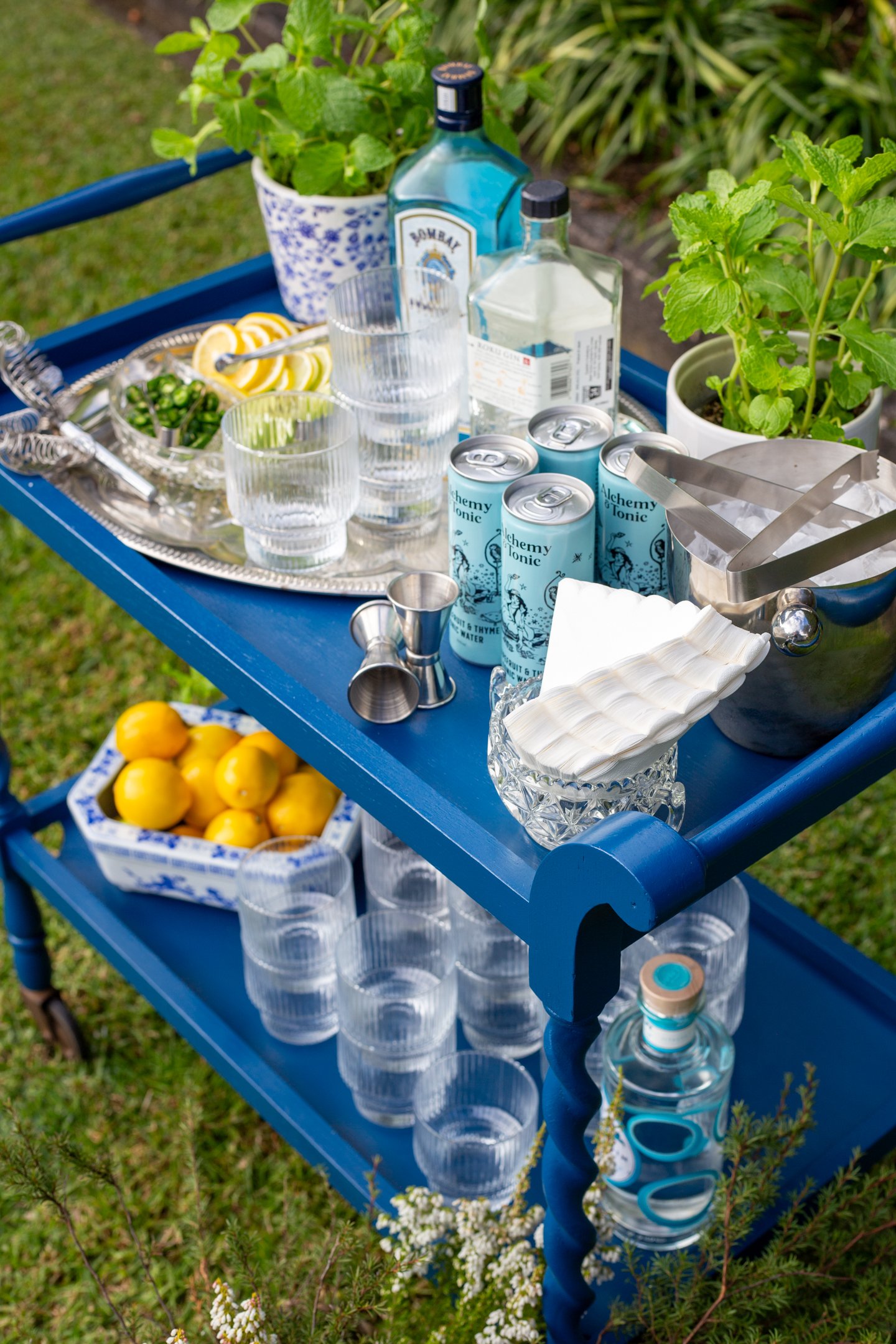 Fancy Neighbour Auckland Blue Bar trolley for hire