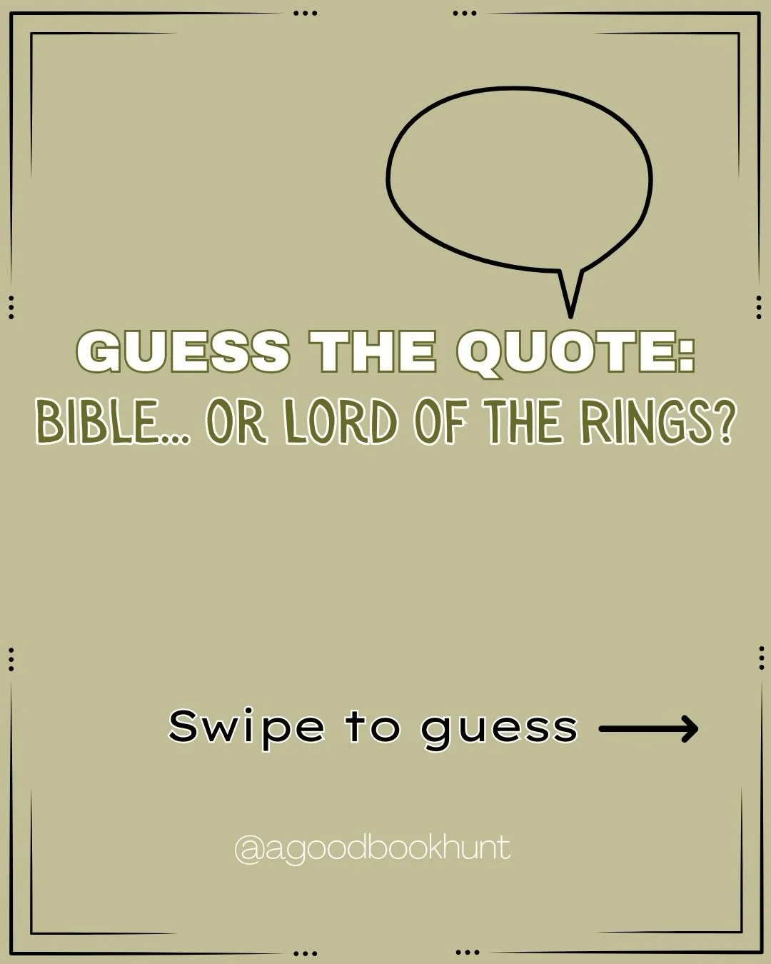 Several months ago, I was struck by a Bible verse that sounded like it could be straight out of Tolkien&rsquo;s Lord of the Rings.
 So for the last couple months, I&rsquo;ve been putting together a little Bible vs. LOTR trivia&mdash;because apparentl