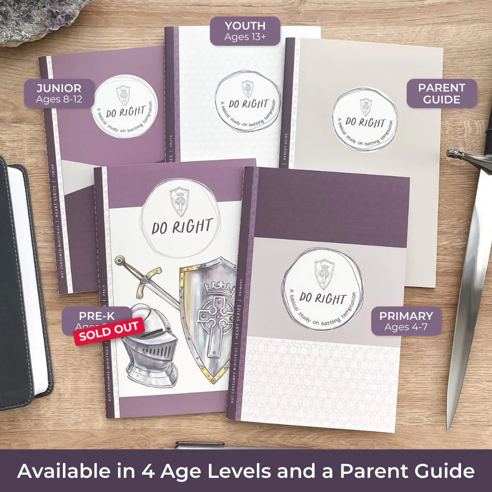 Do Right Bible Study by Not Consumed Ministries, a Christian kids Bible study teaching children about the Armor of God and fighting temptation.
