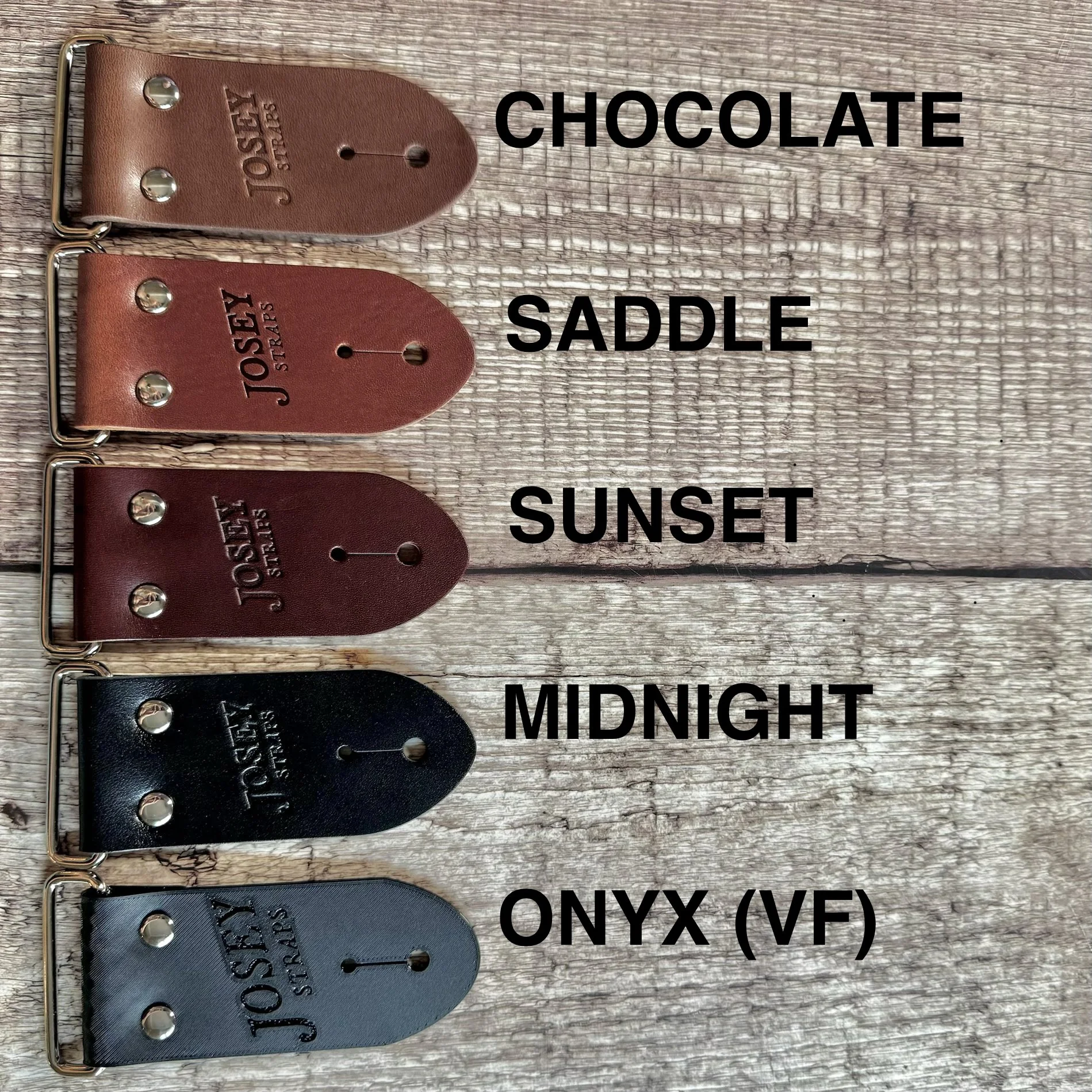 Josey Straps End Color and Material Options