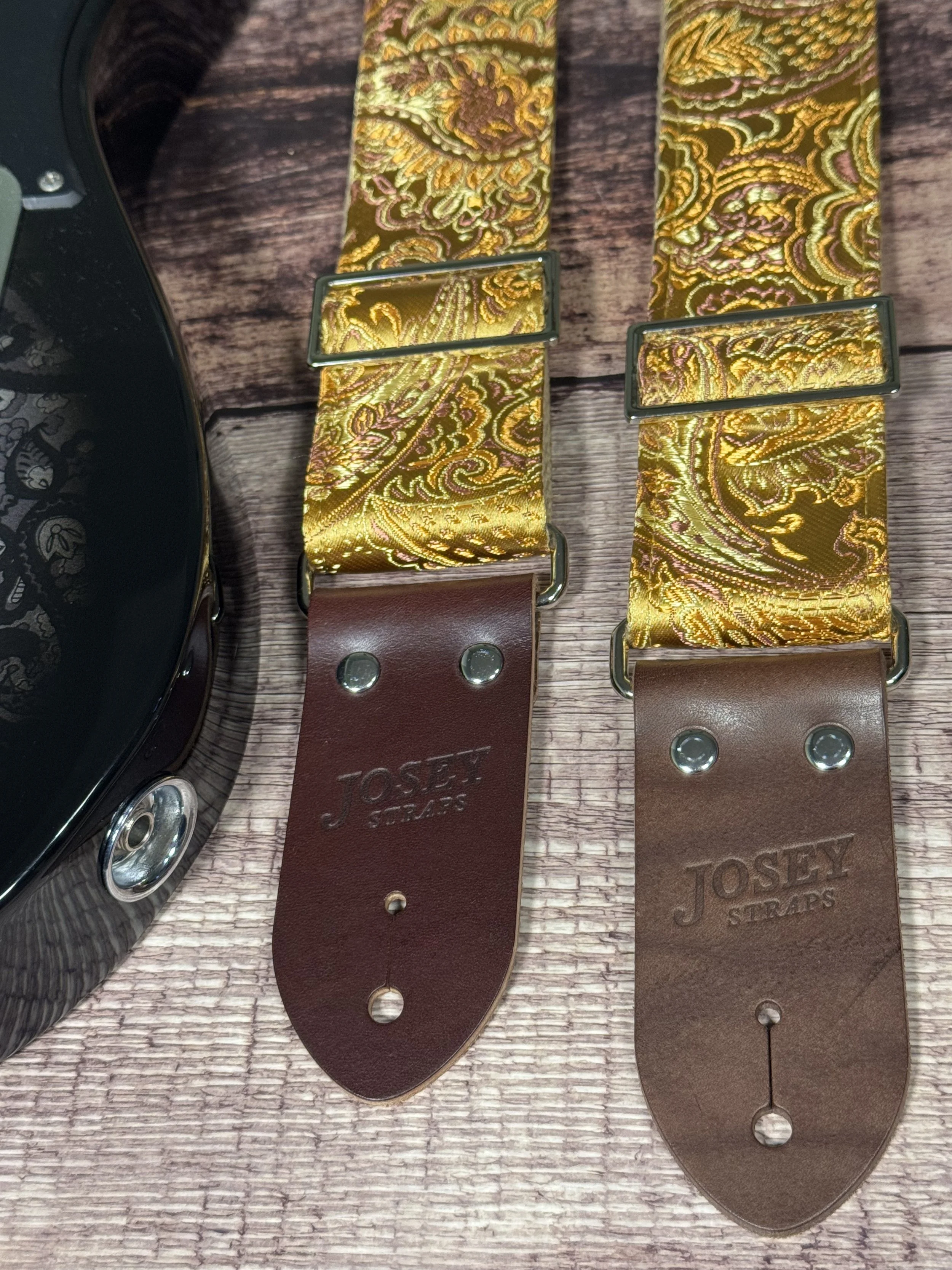 The Sovereign strap by Josey Straps with genuine leather ends.