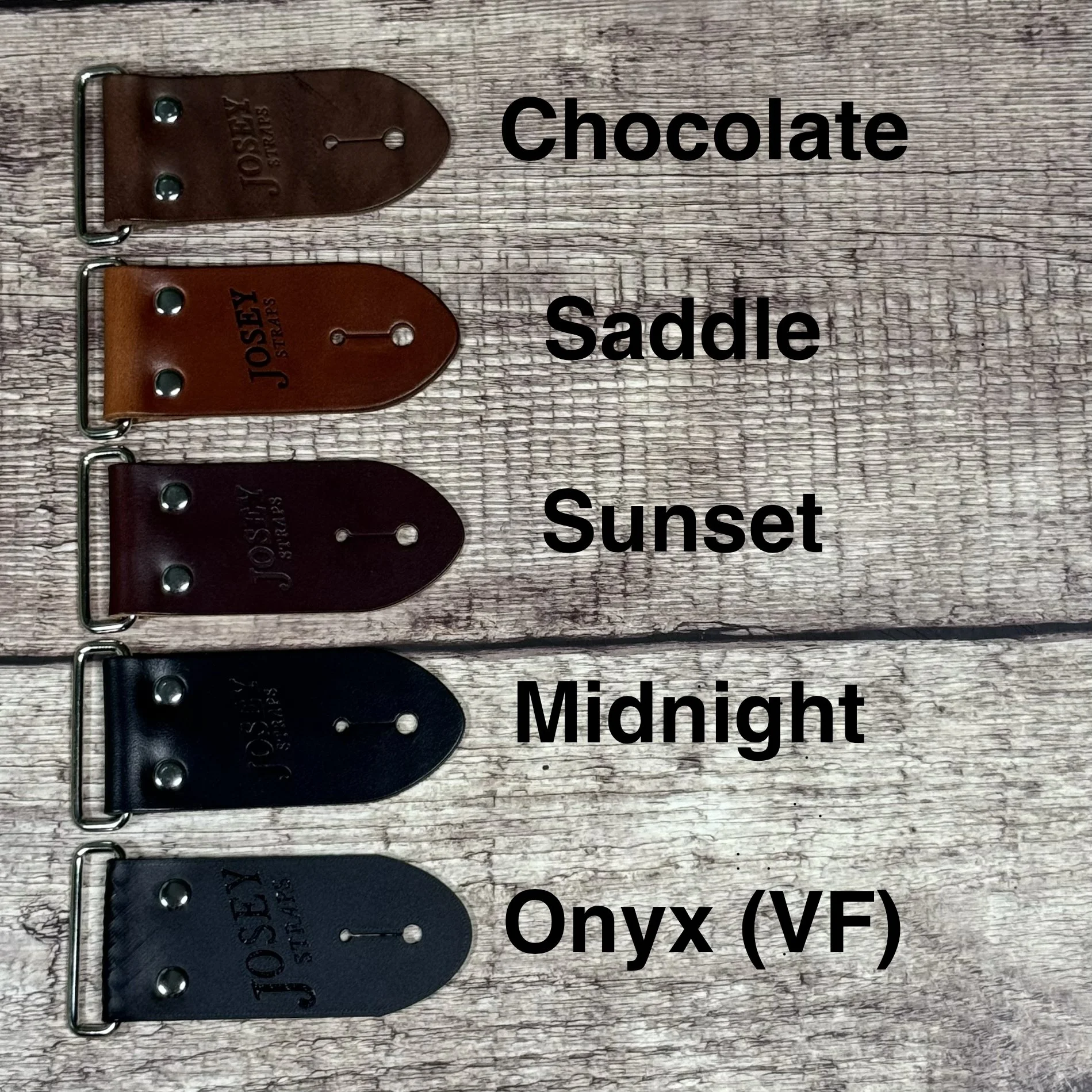 Josey Straps End Color and Material Options