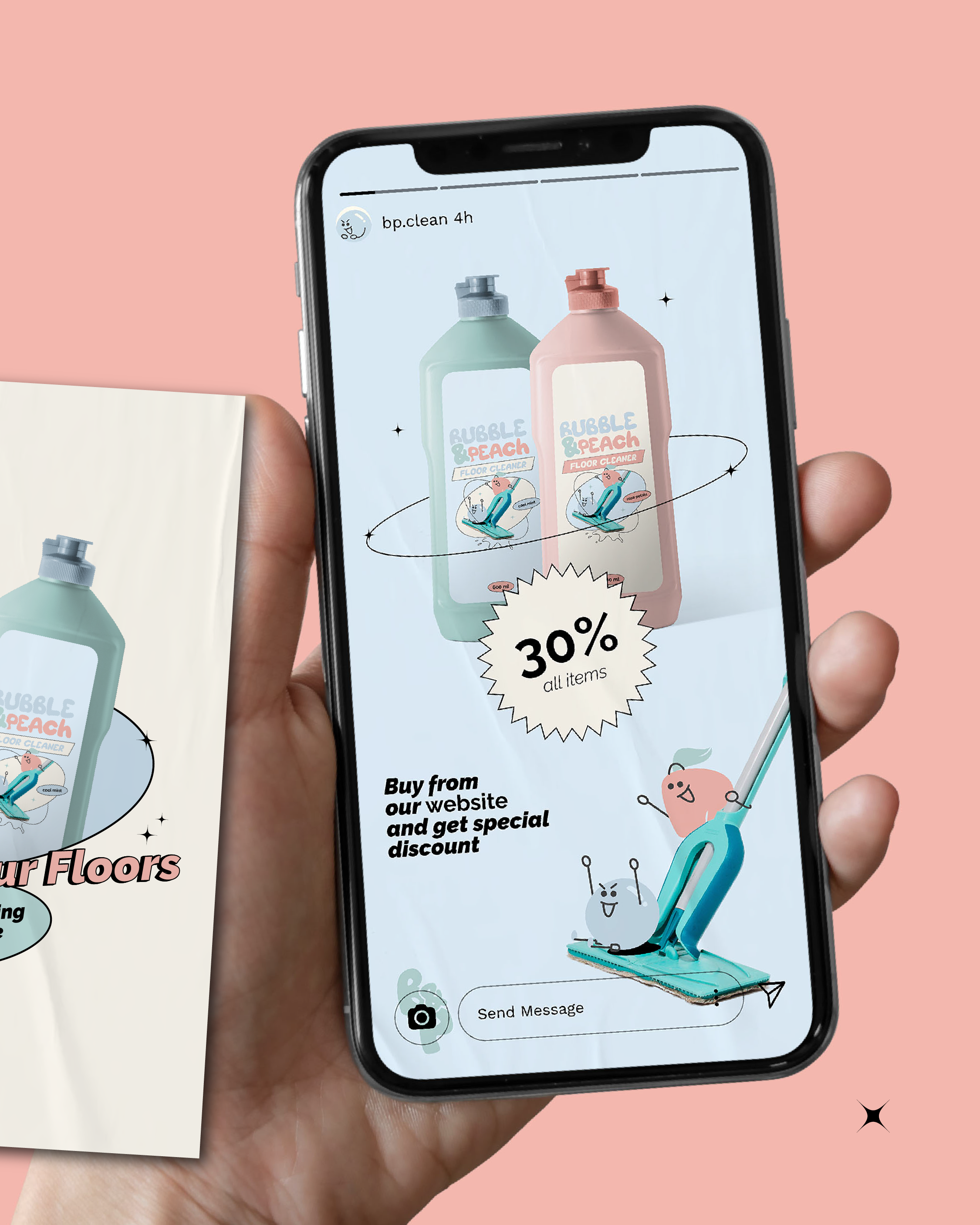 Social Media and packaging design for cleaning product