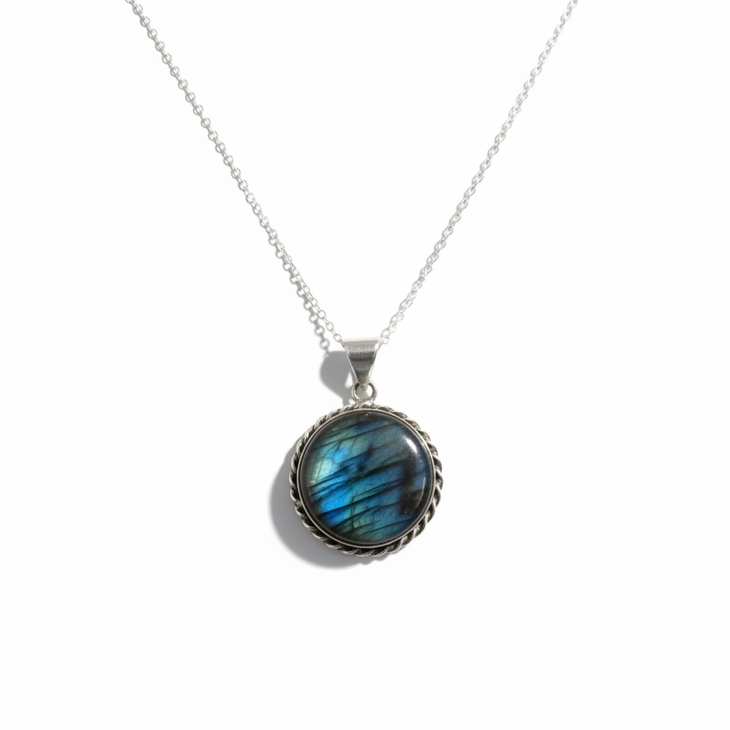 925 VINTAGE LABRADORITE NECKLACE
