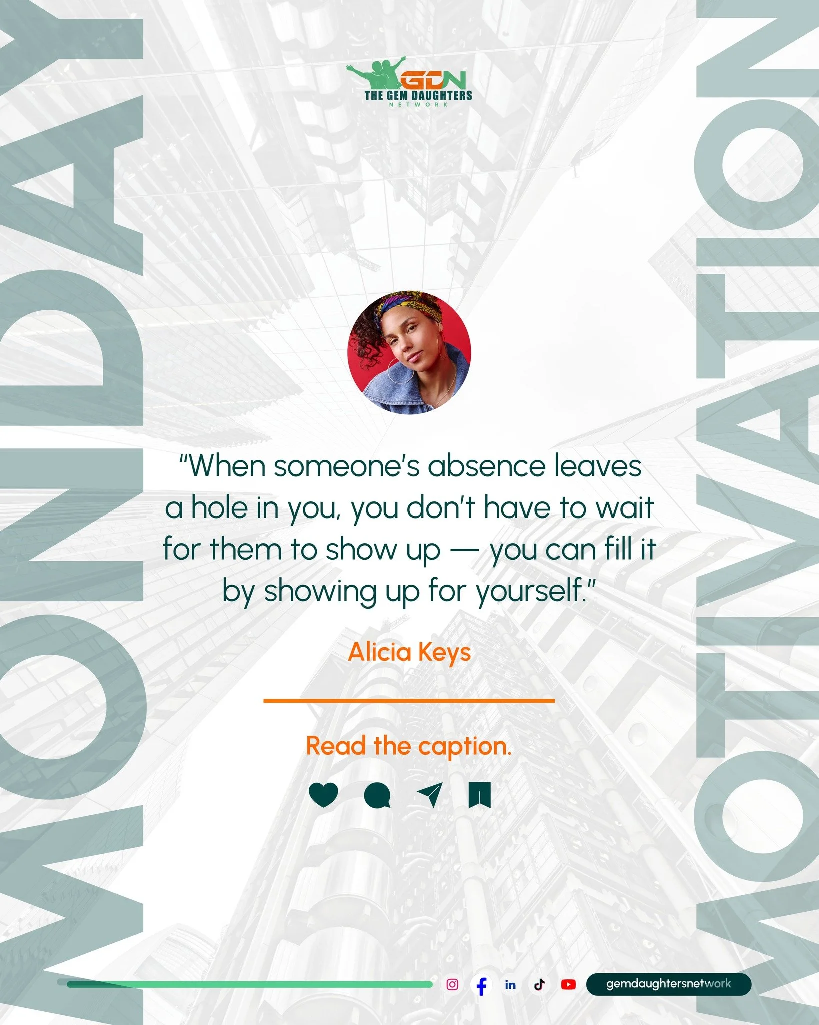 New week. New strength. New you. 

Some absences may have shaped you, but they don&rsquo;t have to define you. Show up for yourself. Your presence is your power!

#MondayInspiration #HealingFatherlessness #GEMDaughtersNetwork #FatherlessHealing #Emot