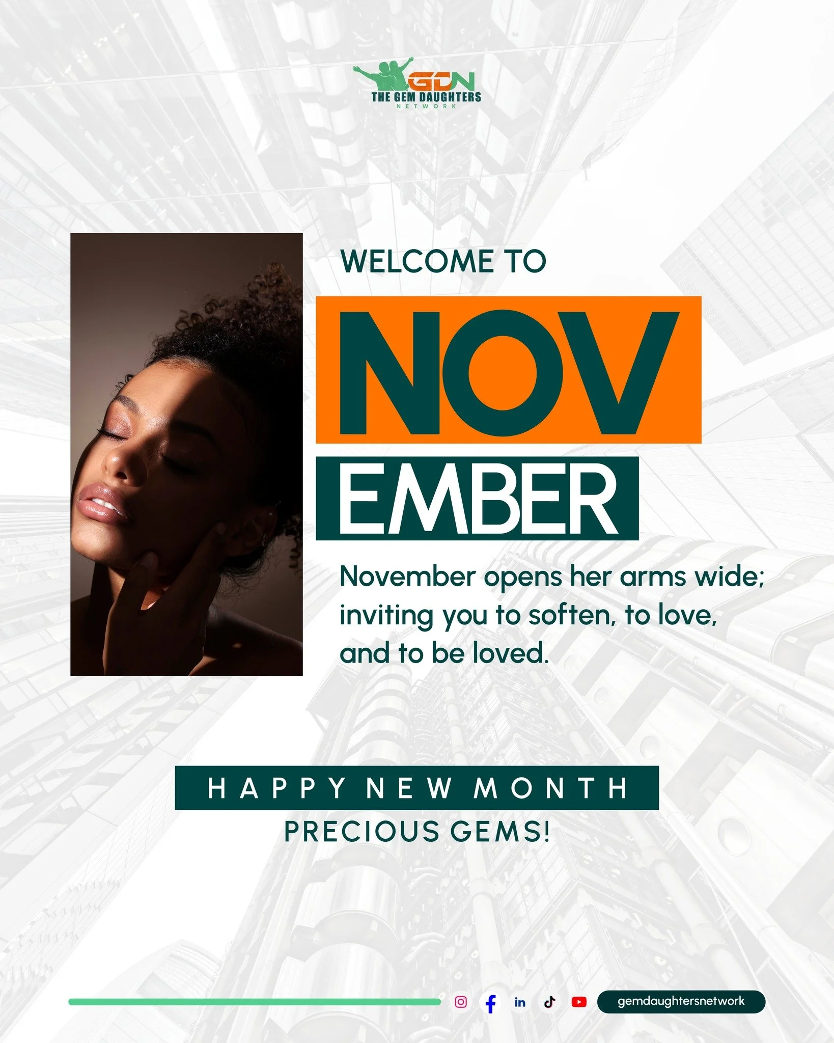 This month, may your heart find warmth in places it once feared, and may healing feel like home again. 💛

#NewMonth #NovemberLove #HealingFatherlessness #GEMDaughtersNetwork #LoveParadise #EmotionalHealing #FatherlessHealing #NewBeginnings #HeartRen