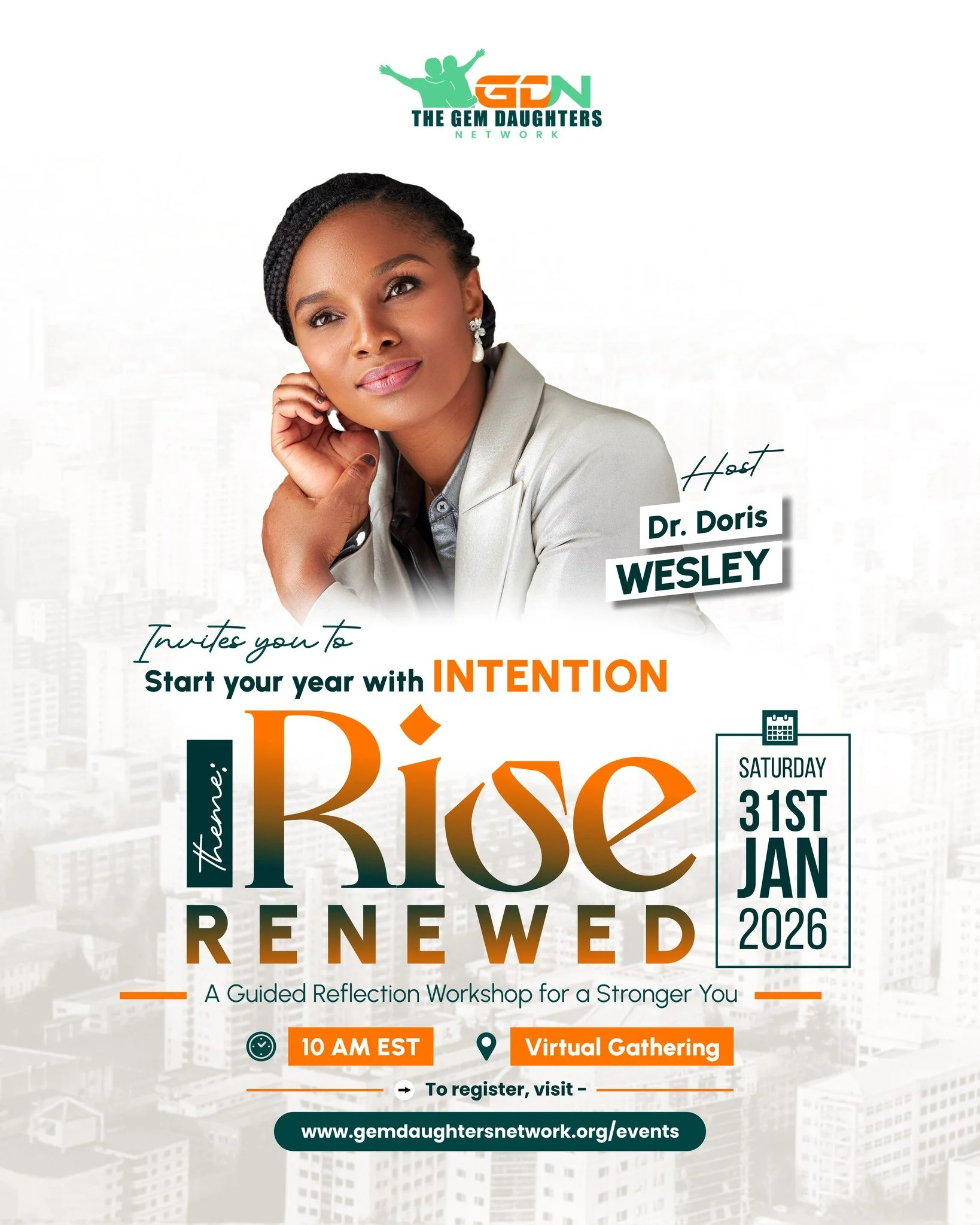 The Rise Renewed C3 Gathering marks Dr. Doris Wesley&rsquo;s first public event of the year, intentionally chosen as a space to begin not with urgency, but with alignment.

Dr. Wesley will personally lead this workshop, guiding participants through t