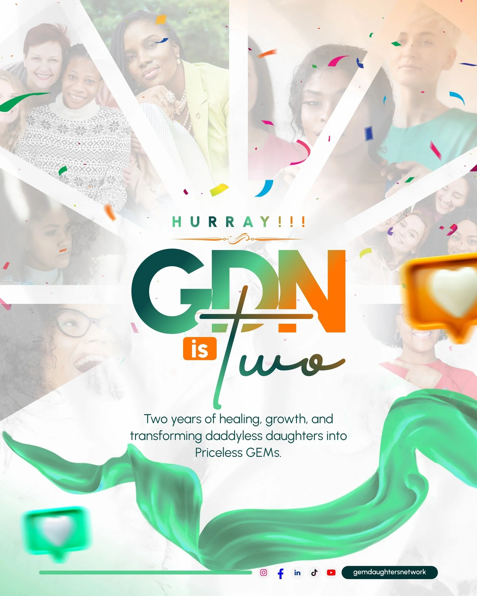 Today we celebrate 2 years of GEM Daughters Network.

Two years of creating a safe space for women and girls experiencing fatherlessness to heal, rediscover their worth, and grow in community.

Every conversation, every gathering, every woman choosin