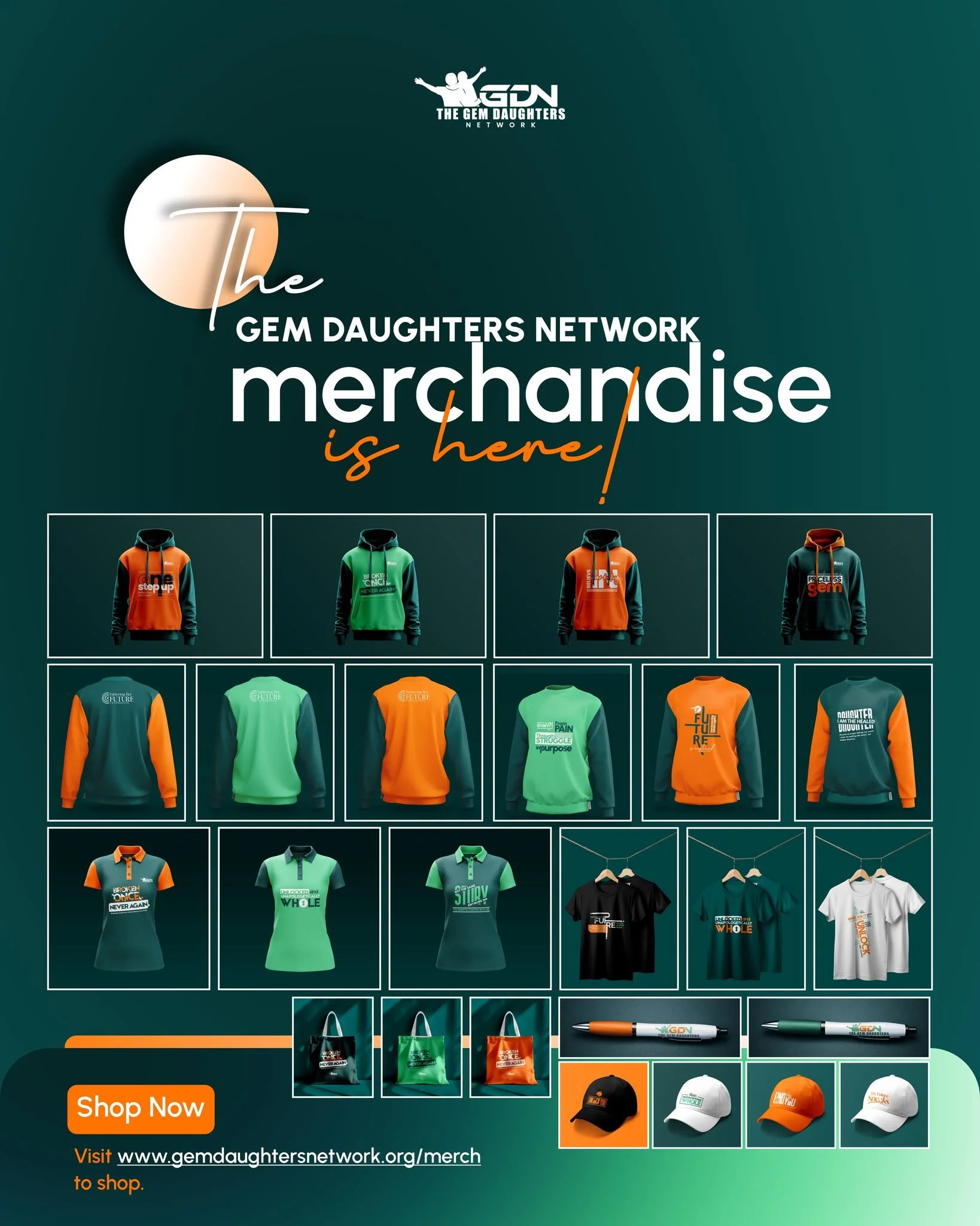 As we celebrate GEM Daughters Network at 2, we&rsquo;re excited to introduce something special &mdash; our official GDN Merchandise Collection.

Each piece carries words that reflect healing, identity, purpose, and transformation. Reminders you can w