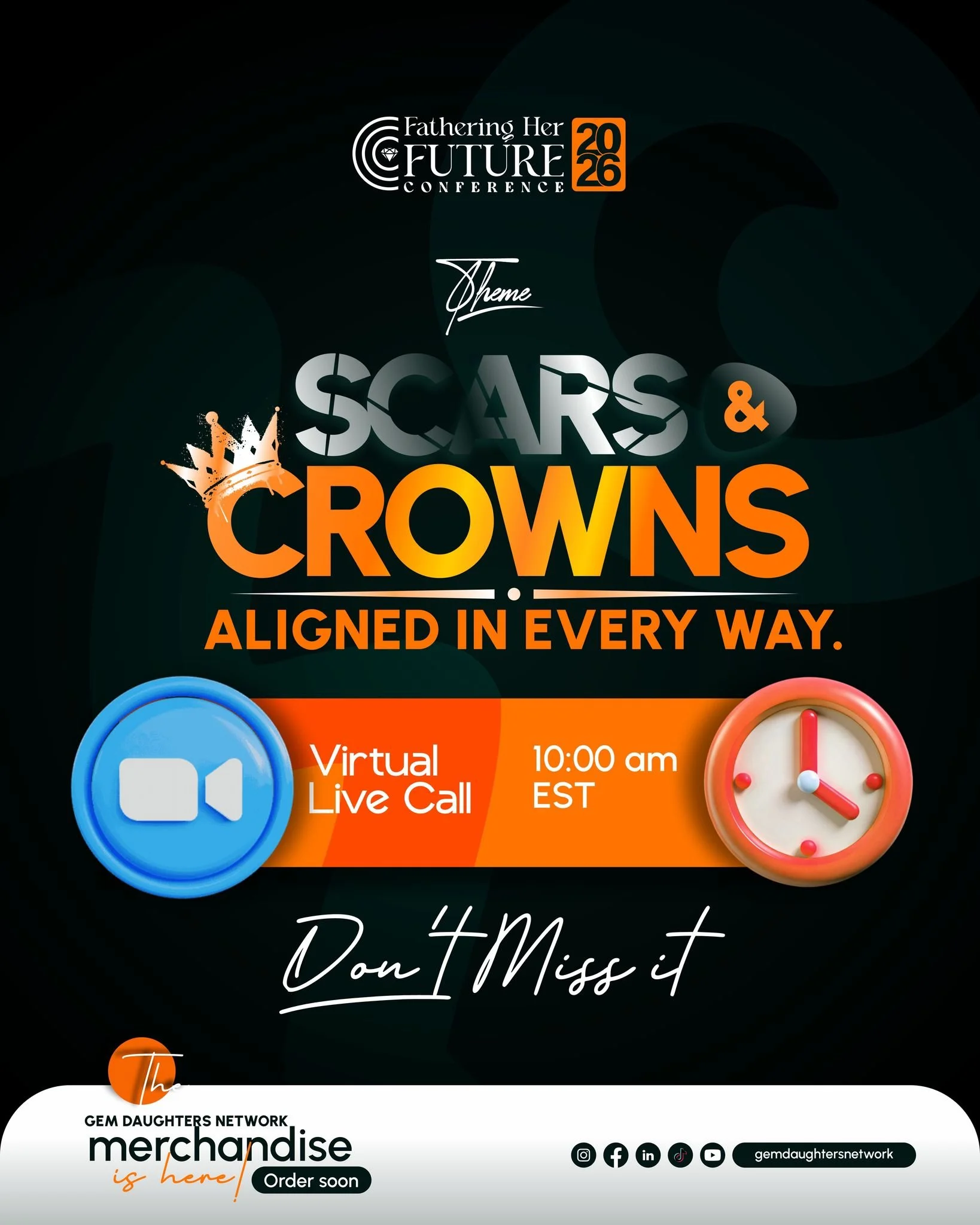 ONE MONTH TO GO!!! 💃💃💃

And here it is&hellip; The official THEME for FHFC 2026: SCARS &amp; CROWNS👑 &mdash; Aligned In Every Way.

Because sometimes the very things that wounded you, are connected to the woman you are becoming. The scars. The he
